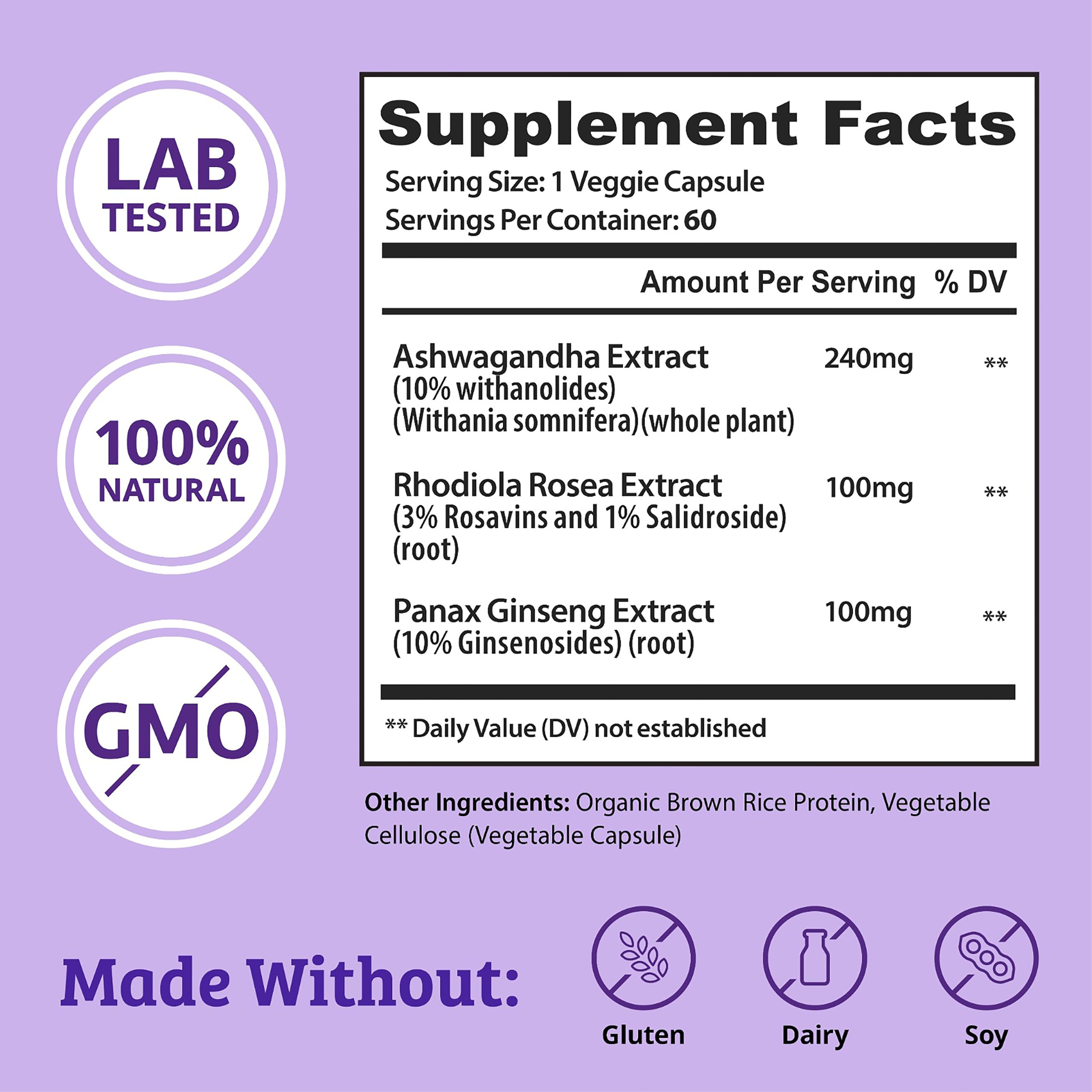 Daily calming adaptogens for stress and daytime energy