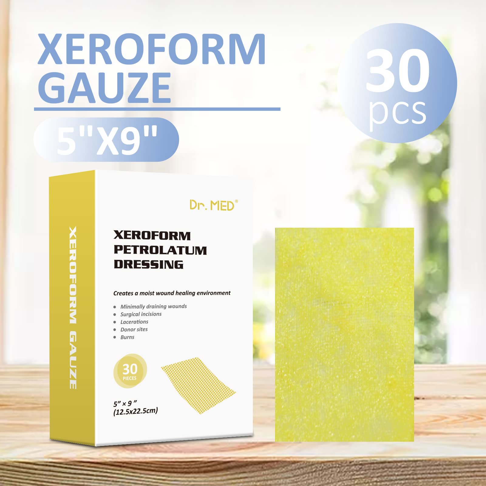 Xeroform gauze dressing non-adherent wound care 5x9 box 30
