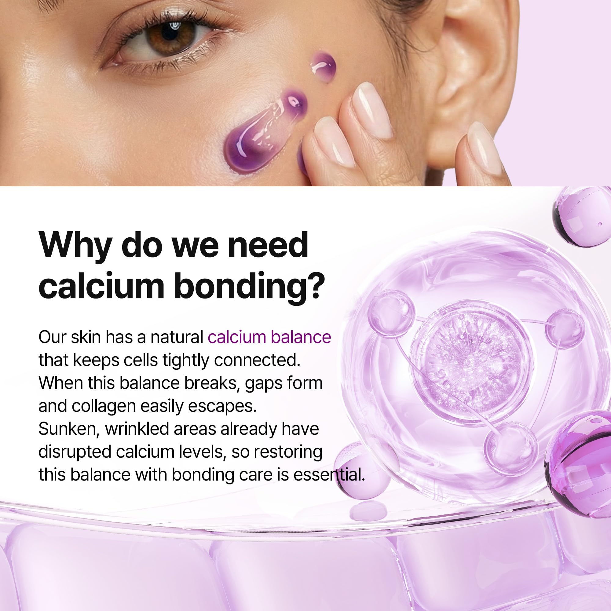 Calcium Bonding Eye Care peptide benefit label