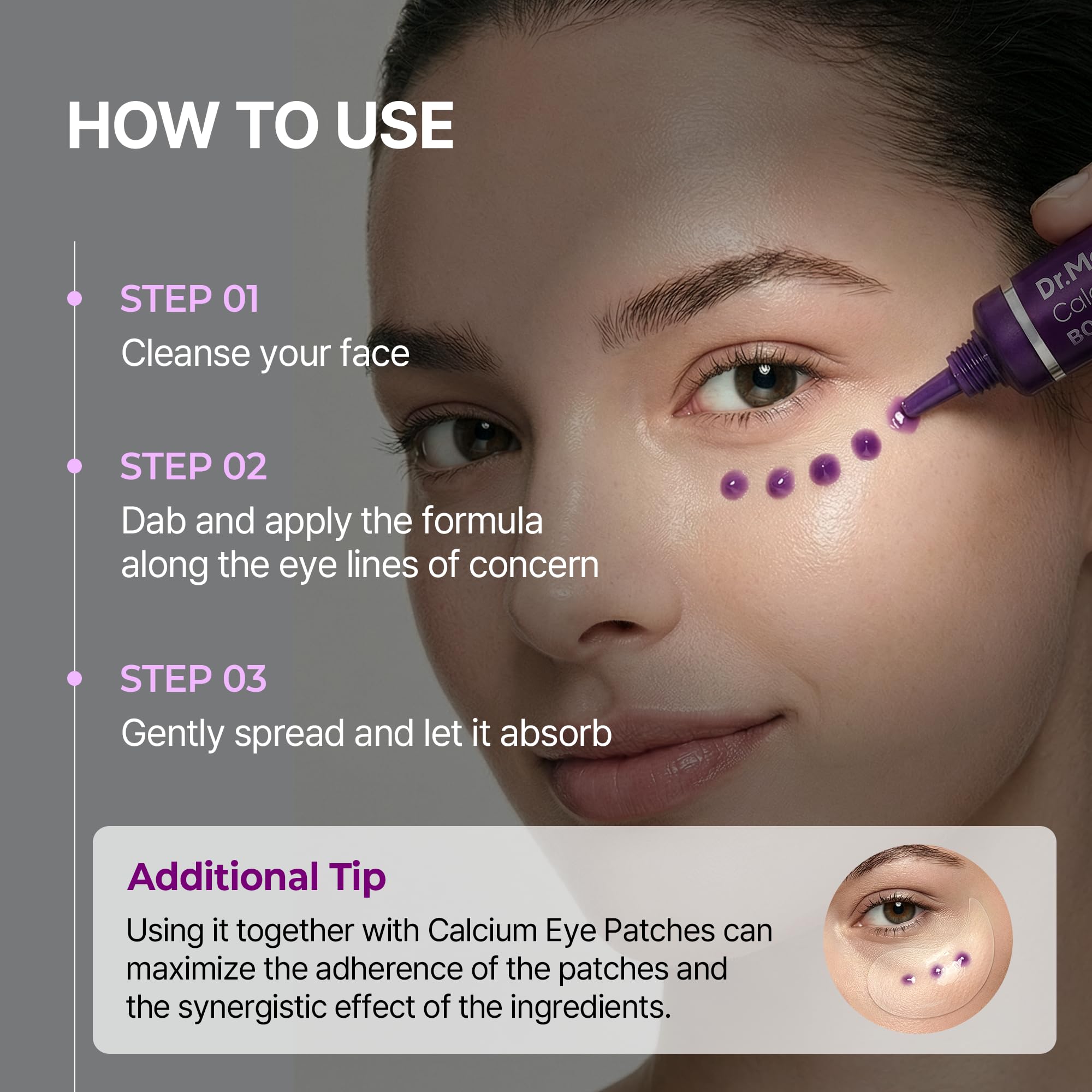 Bright and youthful eye area wording on packaging