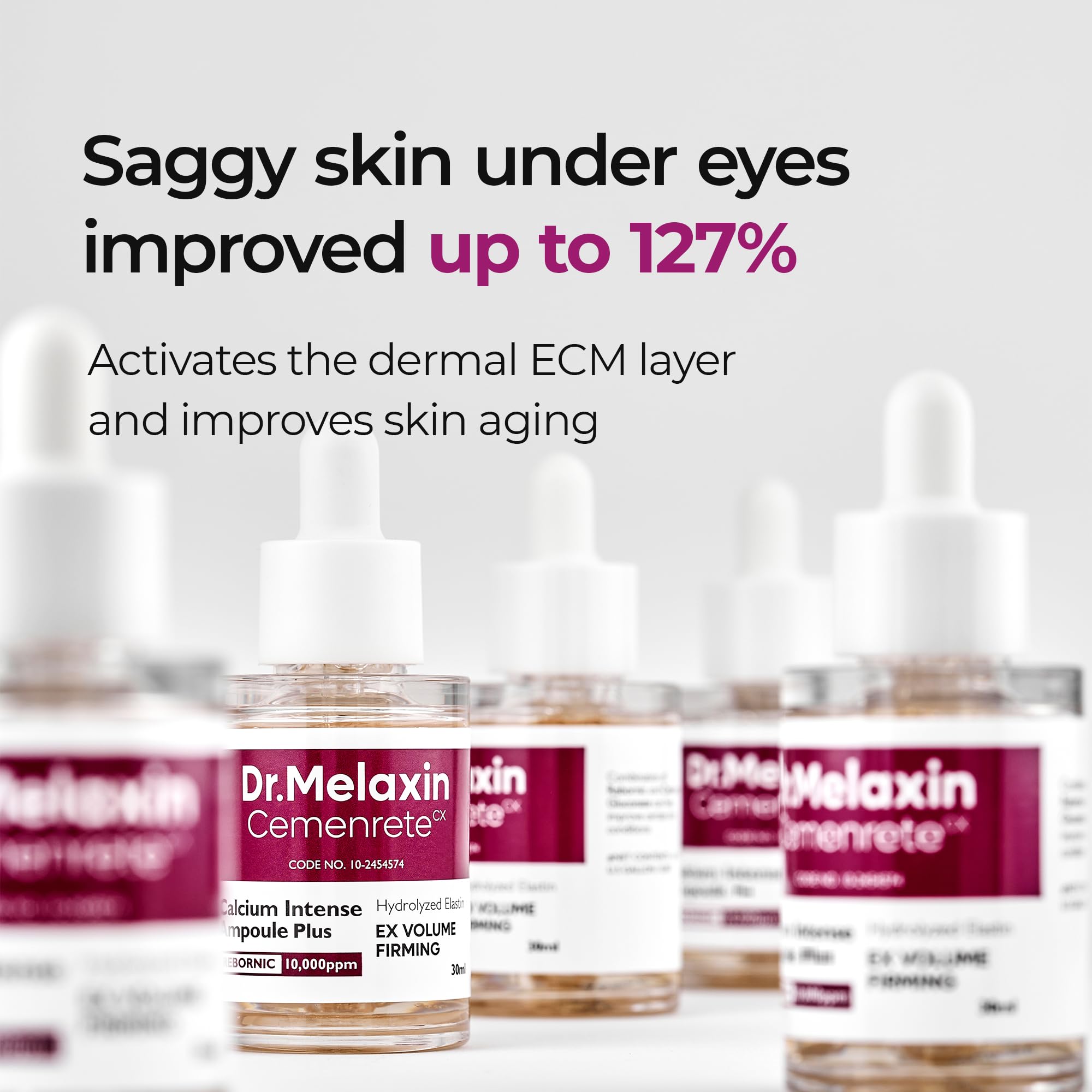 Sagging under eye skin focus for Dr.Melaxin product