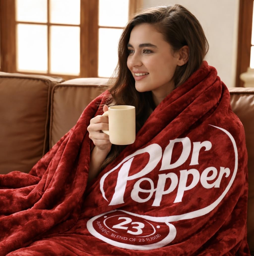 Dr Pepper Blanket logo printed throw