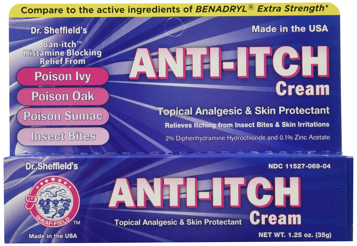 dr sheffield anti itch cream histamine blocker 1.25 oz tube