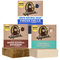 dr squatch mini natural mens bar soap 3pack packaging image
