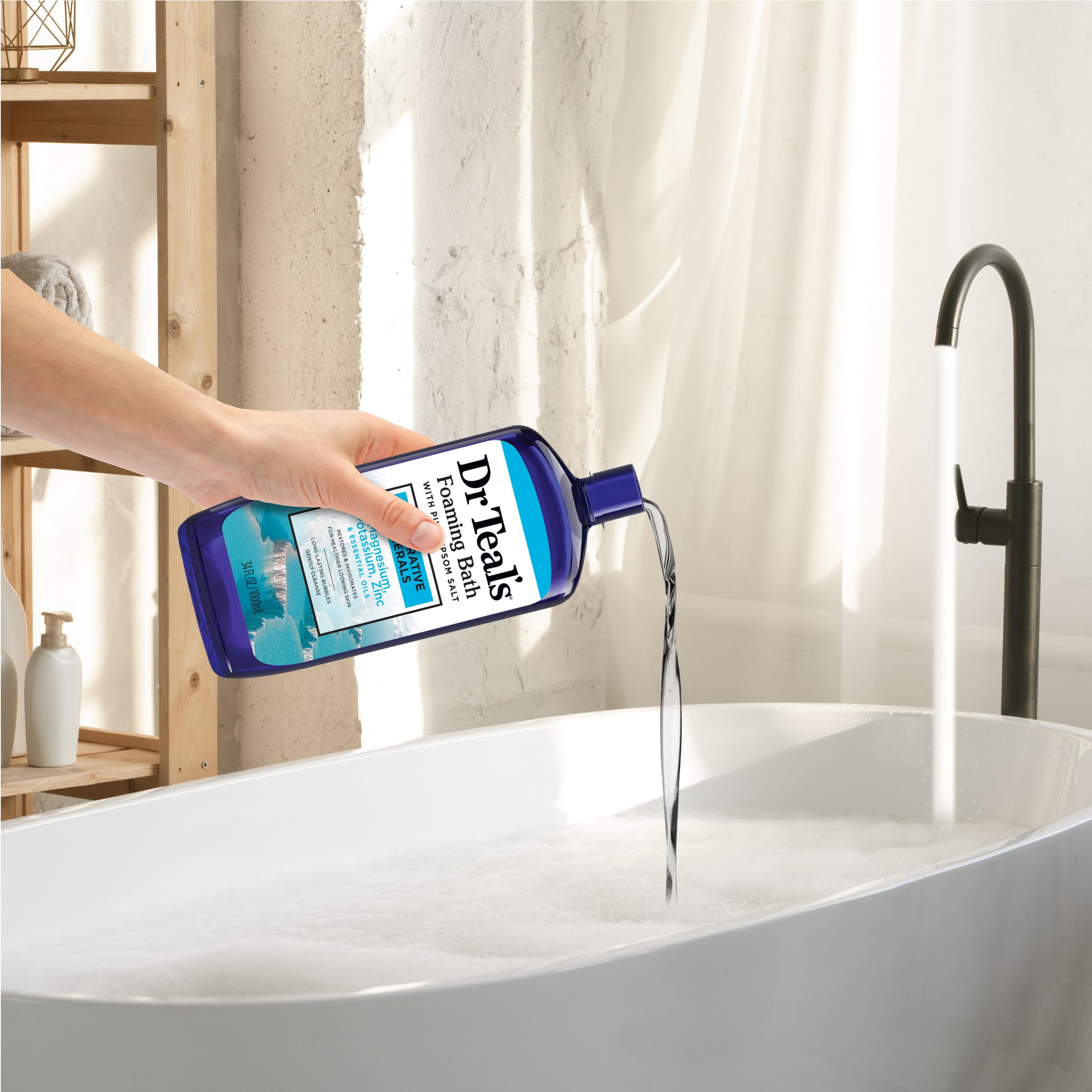 34 oz Dr Teal's foaming bath pack of 4 bottles