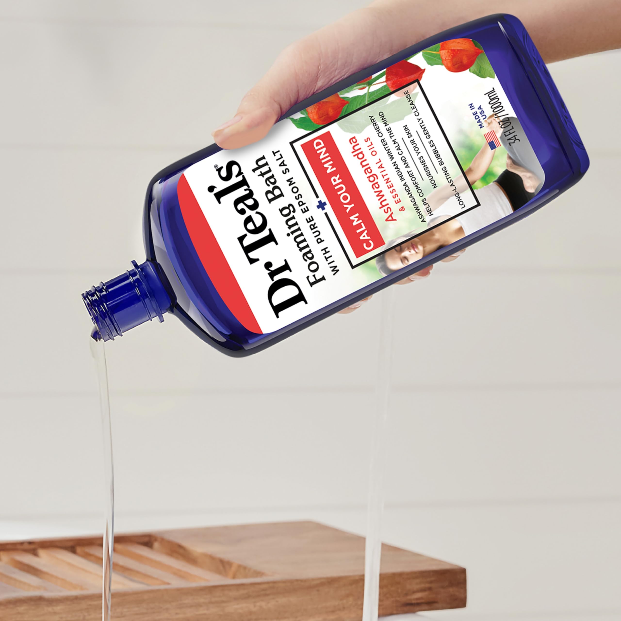 Stress relief with Ashwagandha in Dr Teal's bath