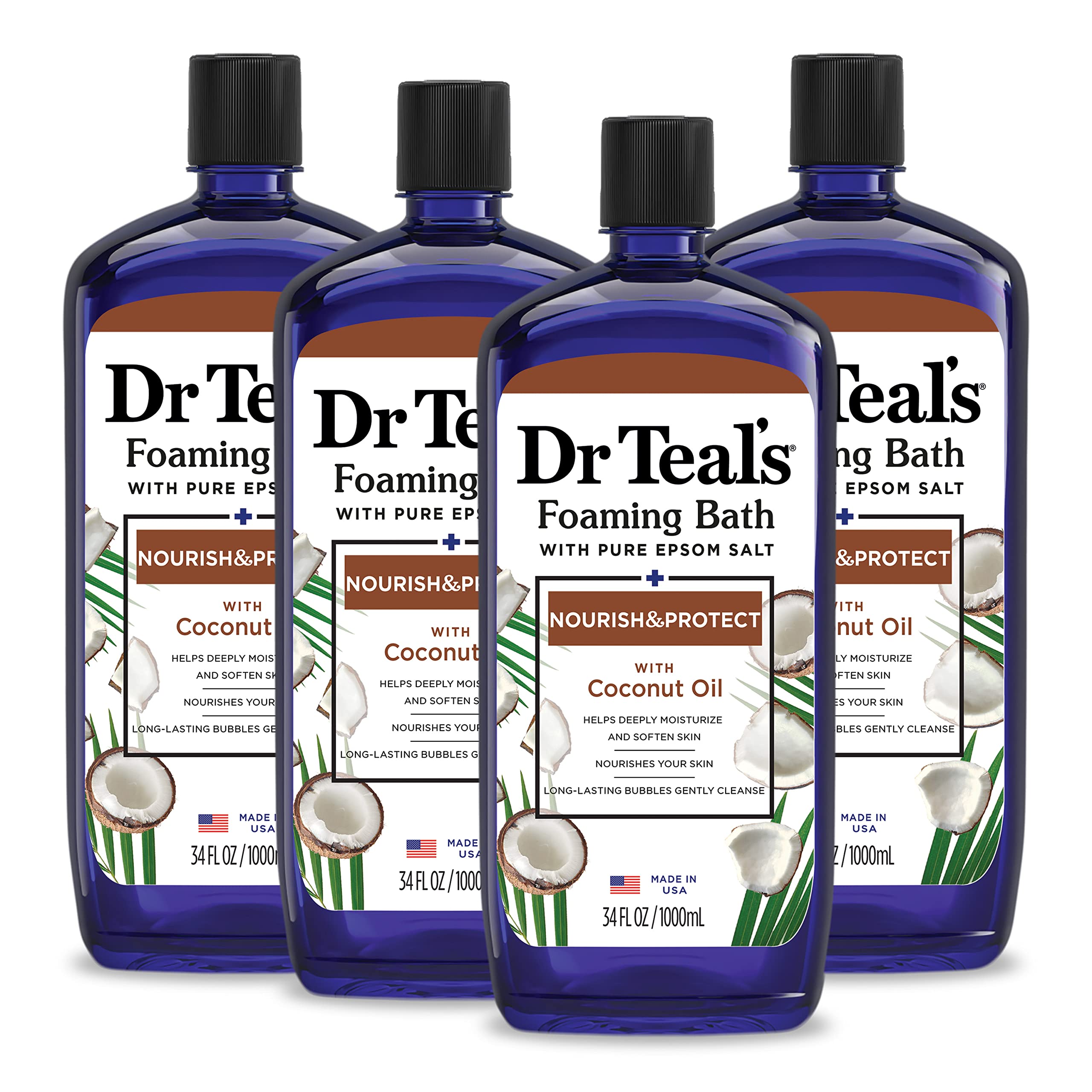 Dr Teal's Foaming Bath coconut oil packaging