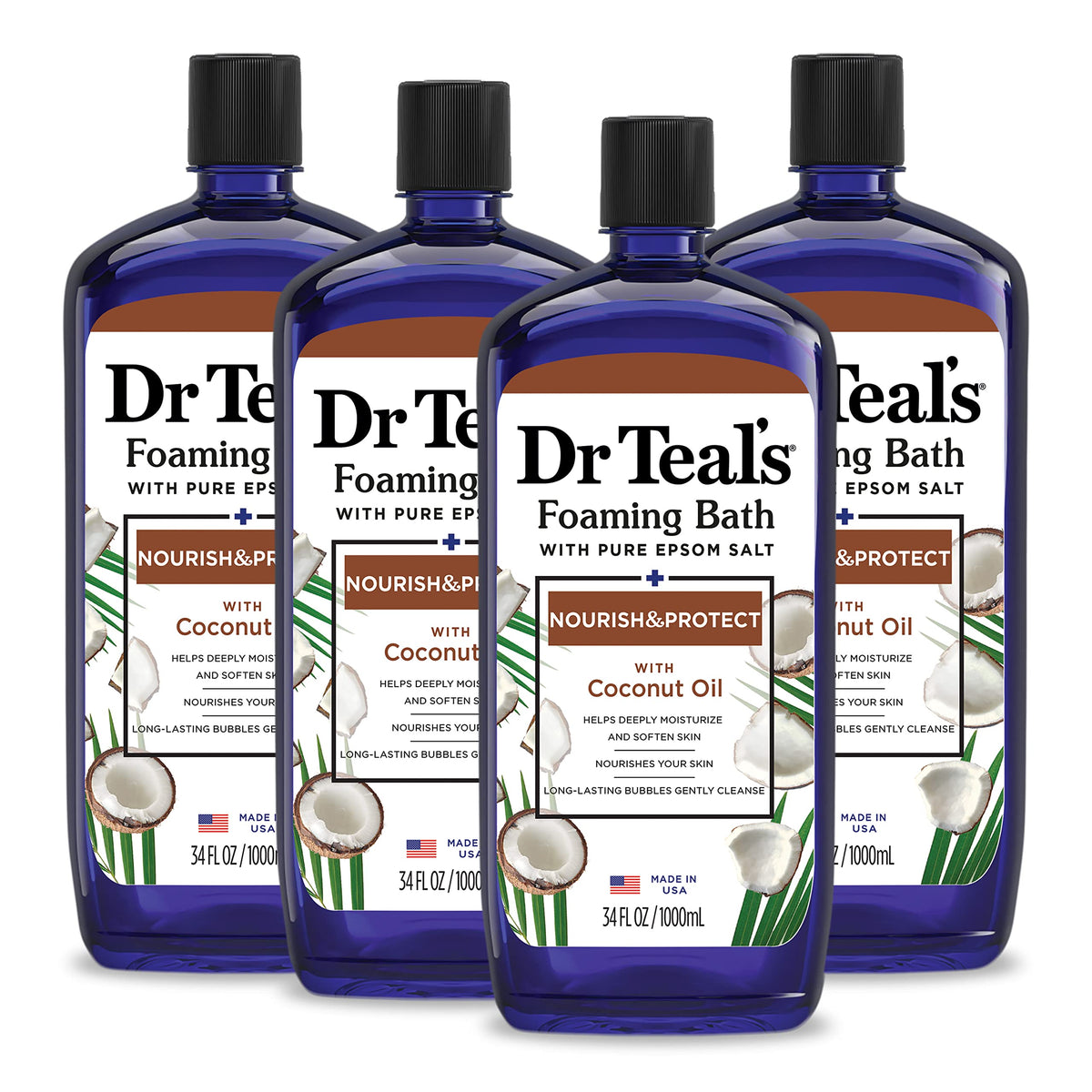Dr Teal's Foaming Bath coconut oil packaging