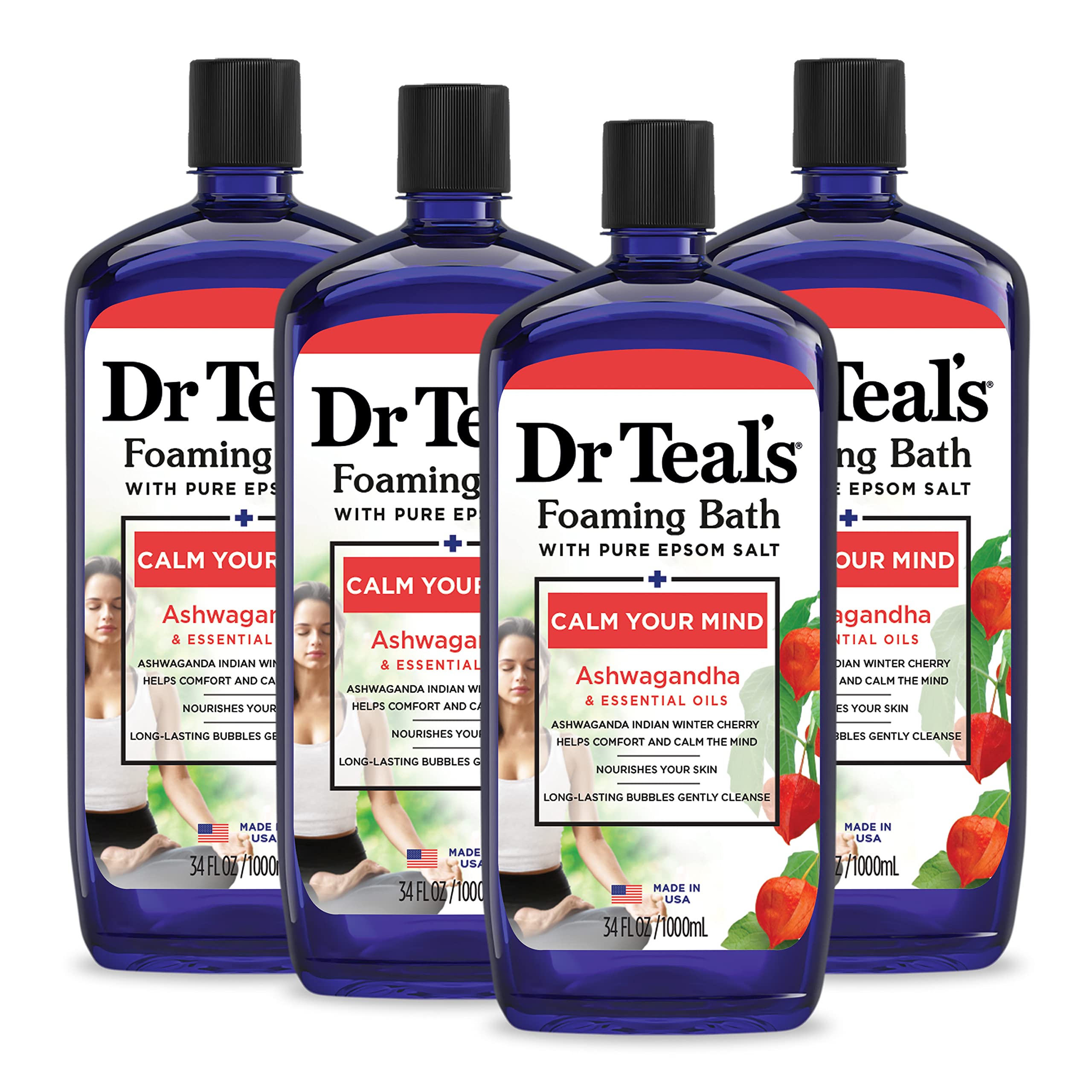 Dr Teal's Foaming Bath with Ashwagandha 34 oz bottle