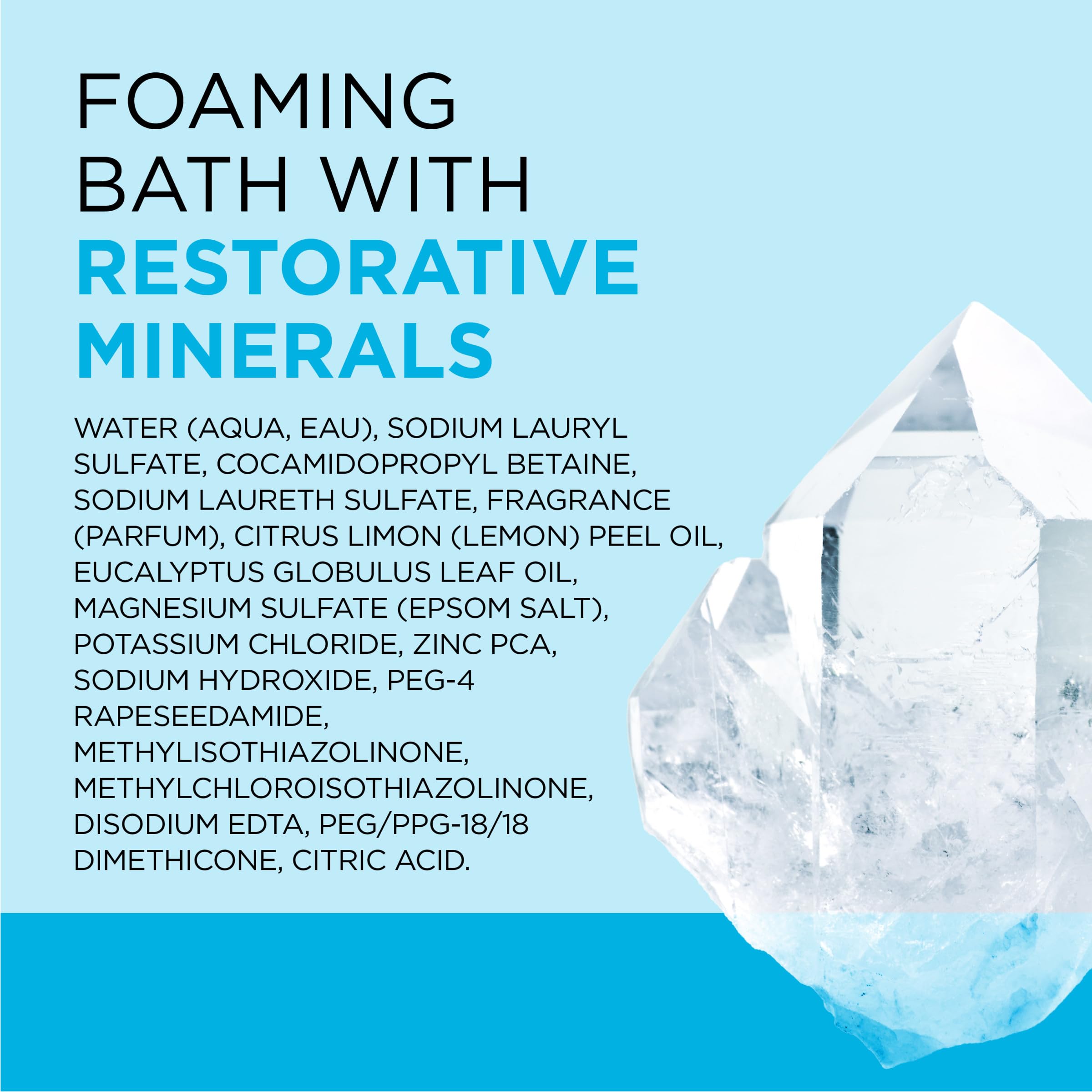 Mineral blend and gentle bubbles on packaging