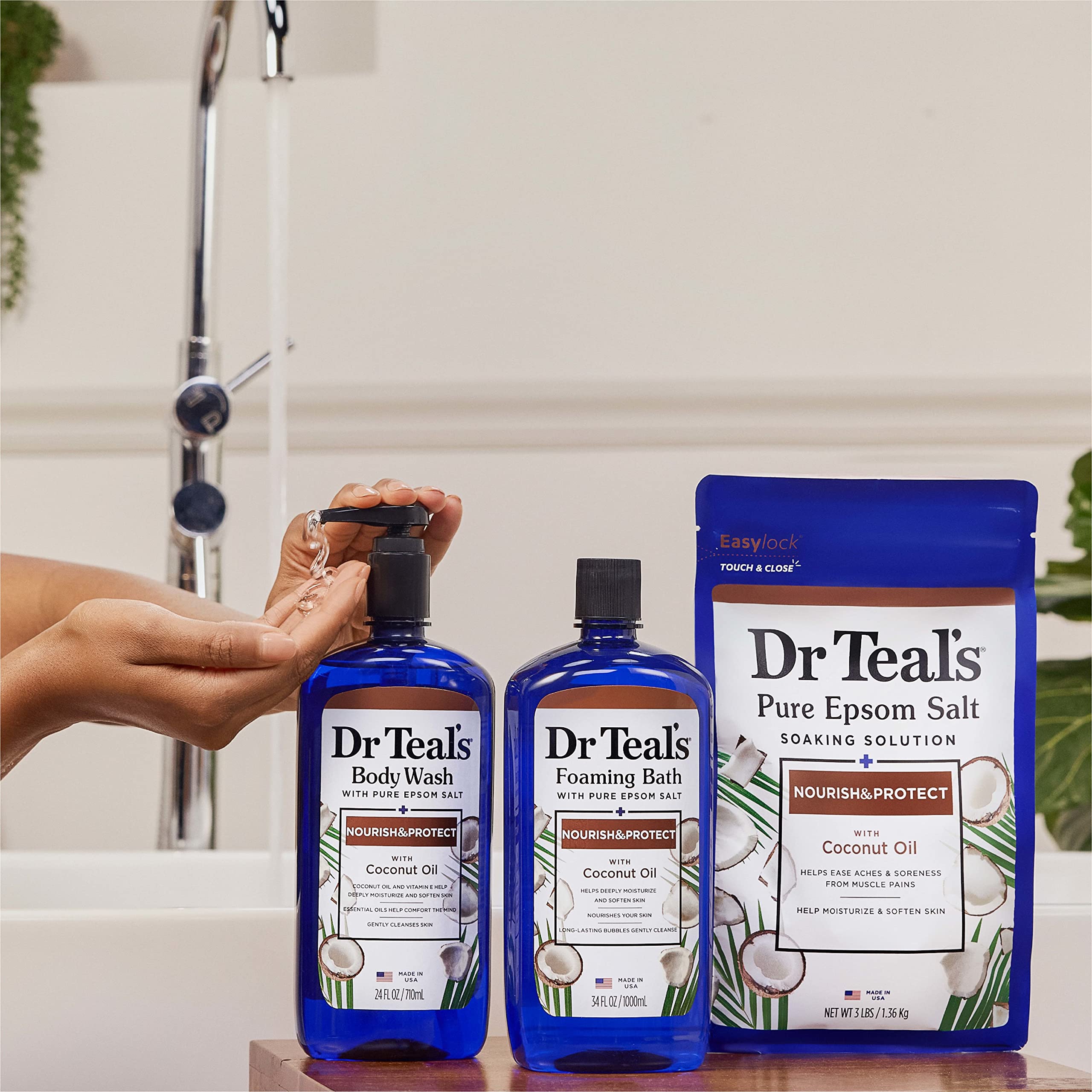 Nourish & Protect formula with epsom salt and oils on label