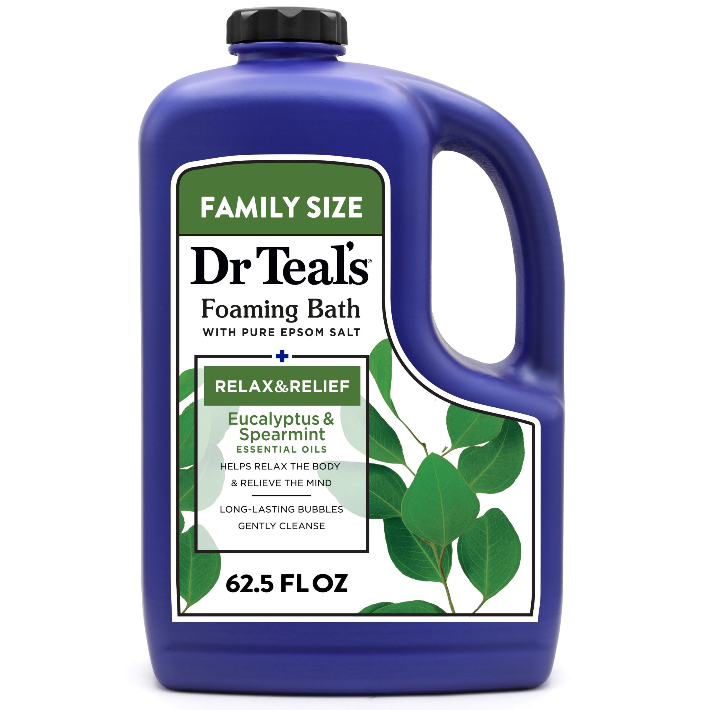 Dr Teal's Foaming Bath Pure Epsom Salt bottle label
