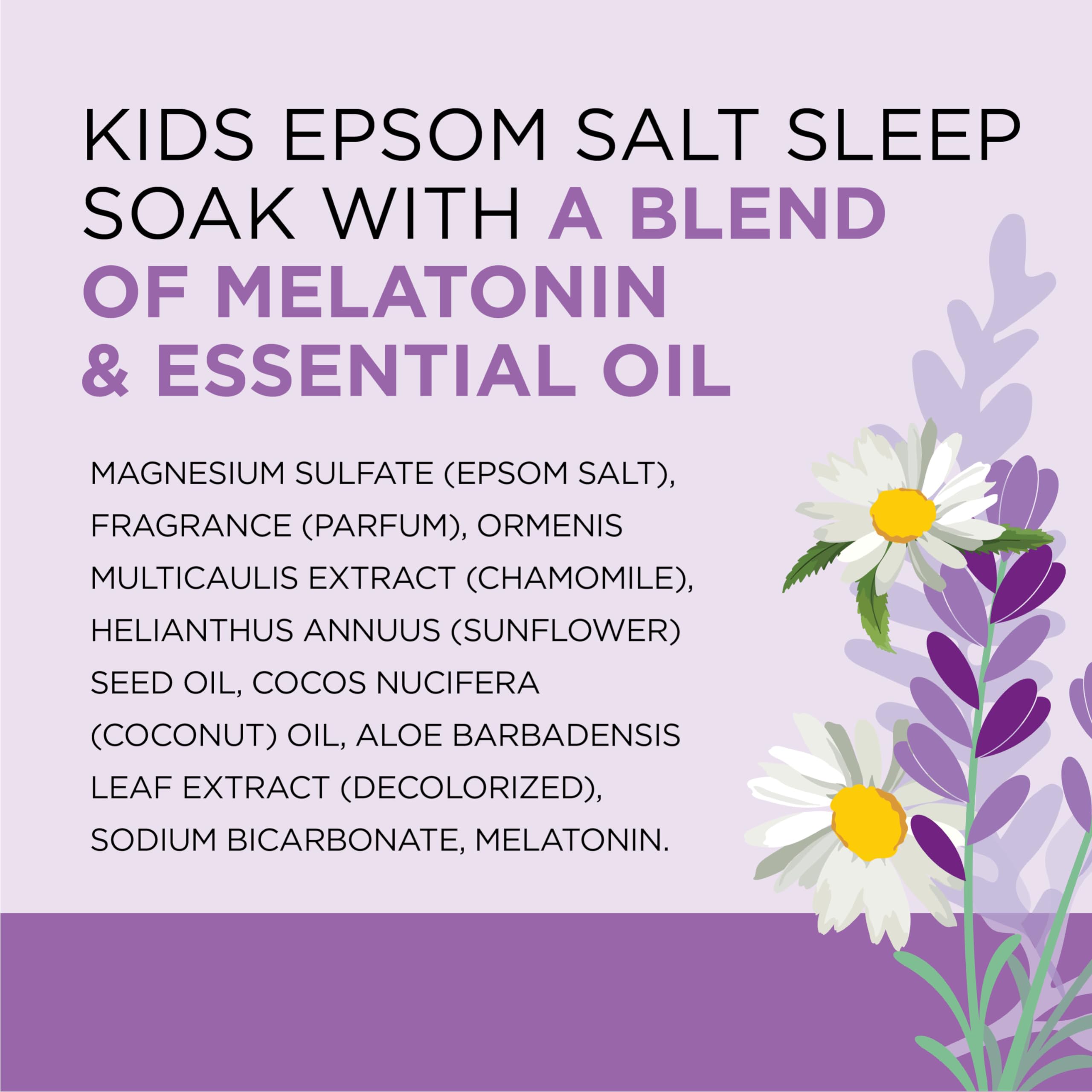 Soothing scent and relaxation notes on packaging for Dr Teal's Kids Sleep Soak