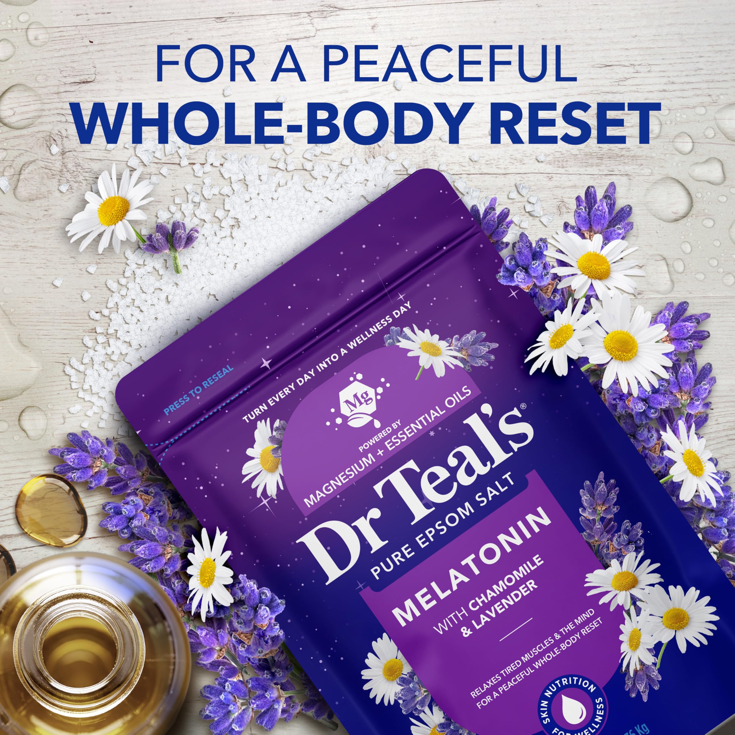 Sleep Blend Epsom Salt soak close up image