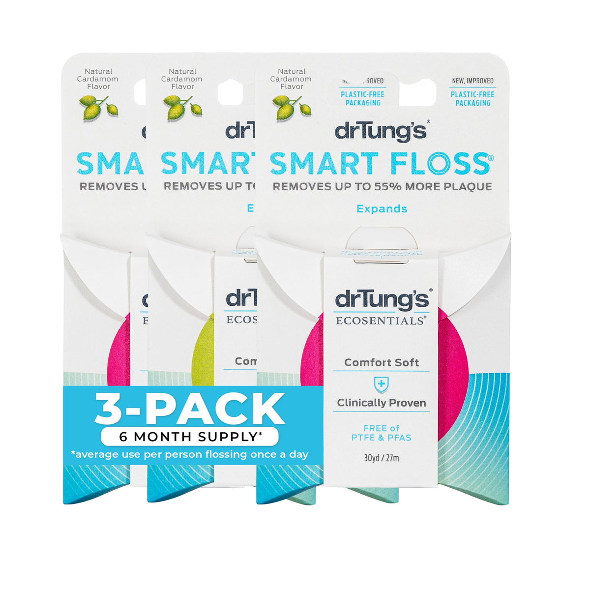 DrTung's Smart Floss expanding natural waxed floss