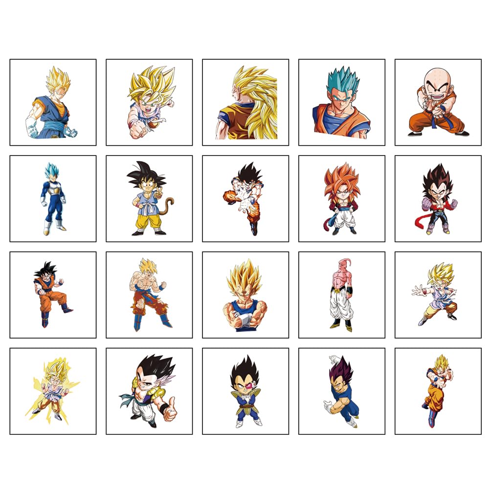 Cartoon Dragon Ball tattoo stickers on arms and legs