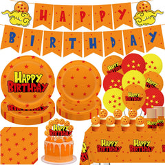 Dragon Birthday Decoration 106Pcs banner and cake toppers composition