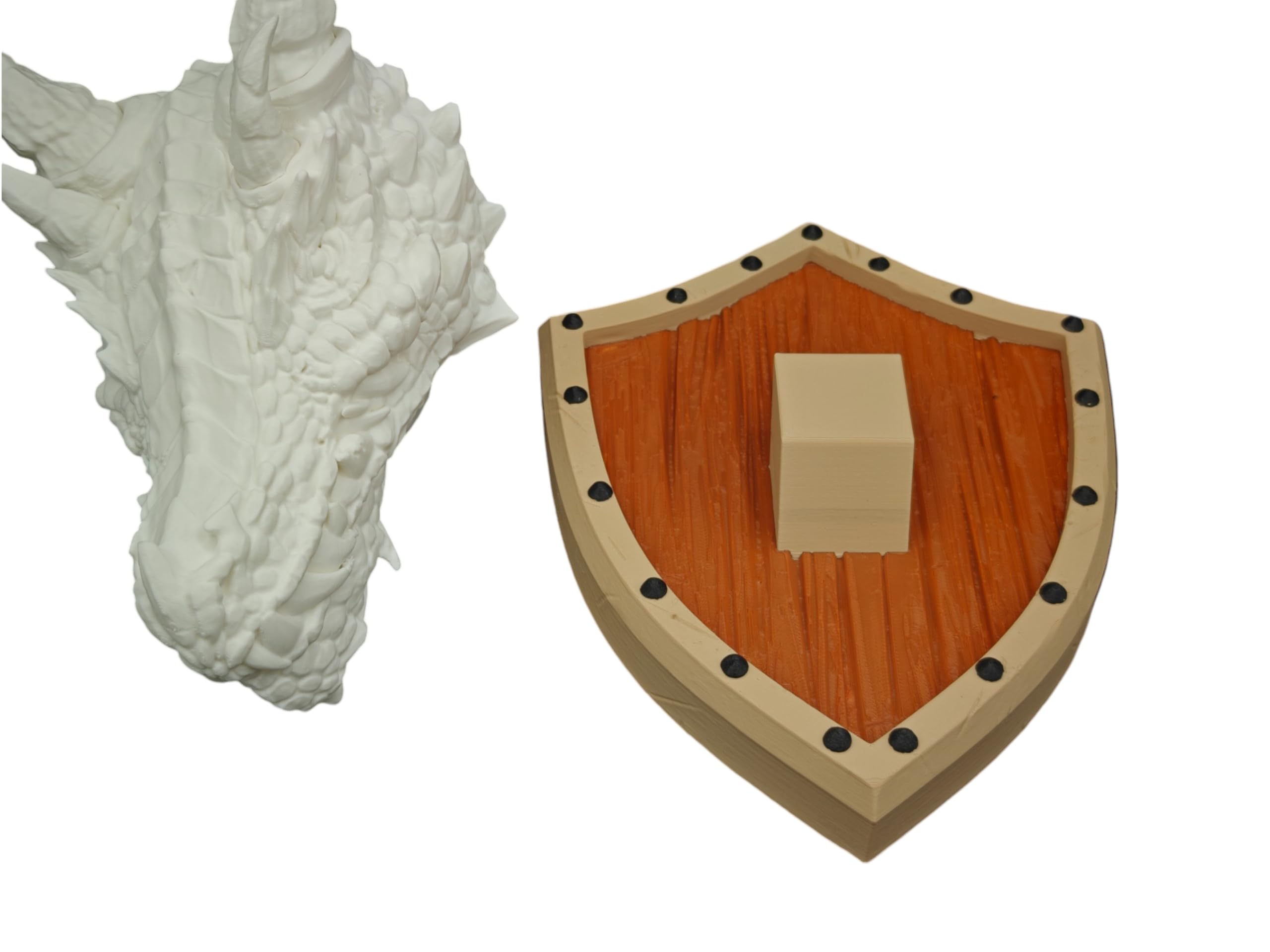 Multicolor shield backplate display ready with dragon head