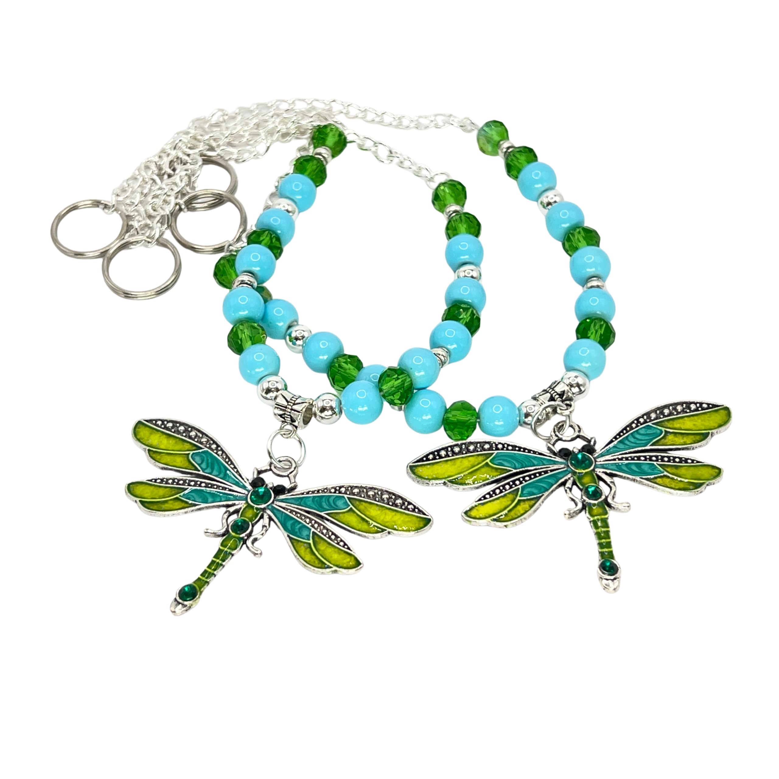 Dragonfly pendant tiebacks measuring 2.5 x 1.5 inches
