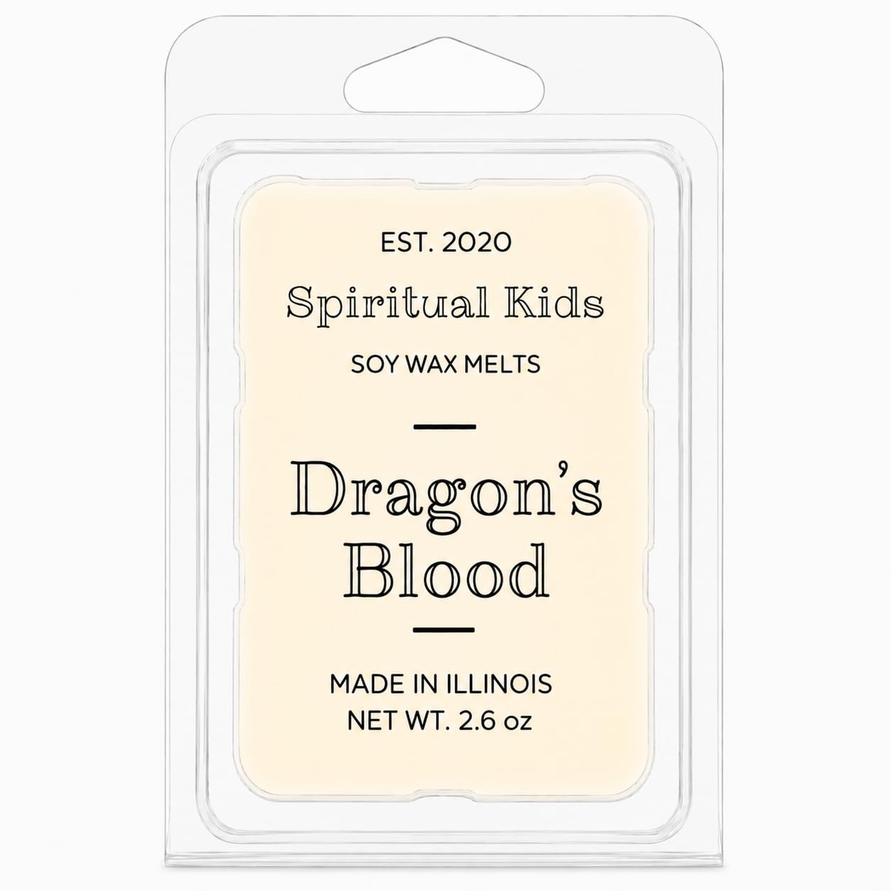 Dragon's Blood soy wax melts 2.6oz 6 cubes side view