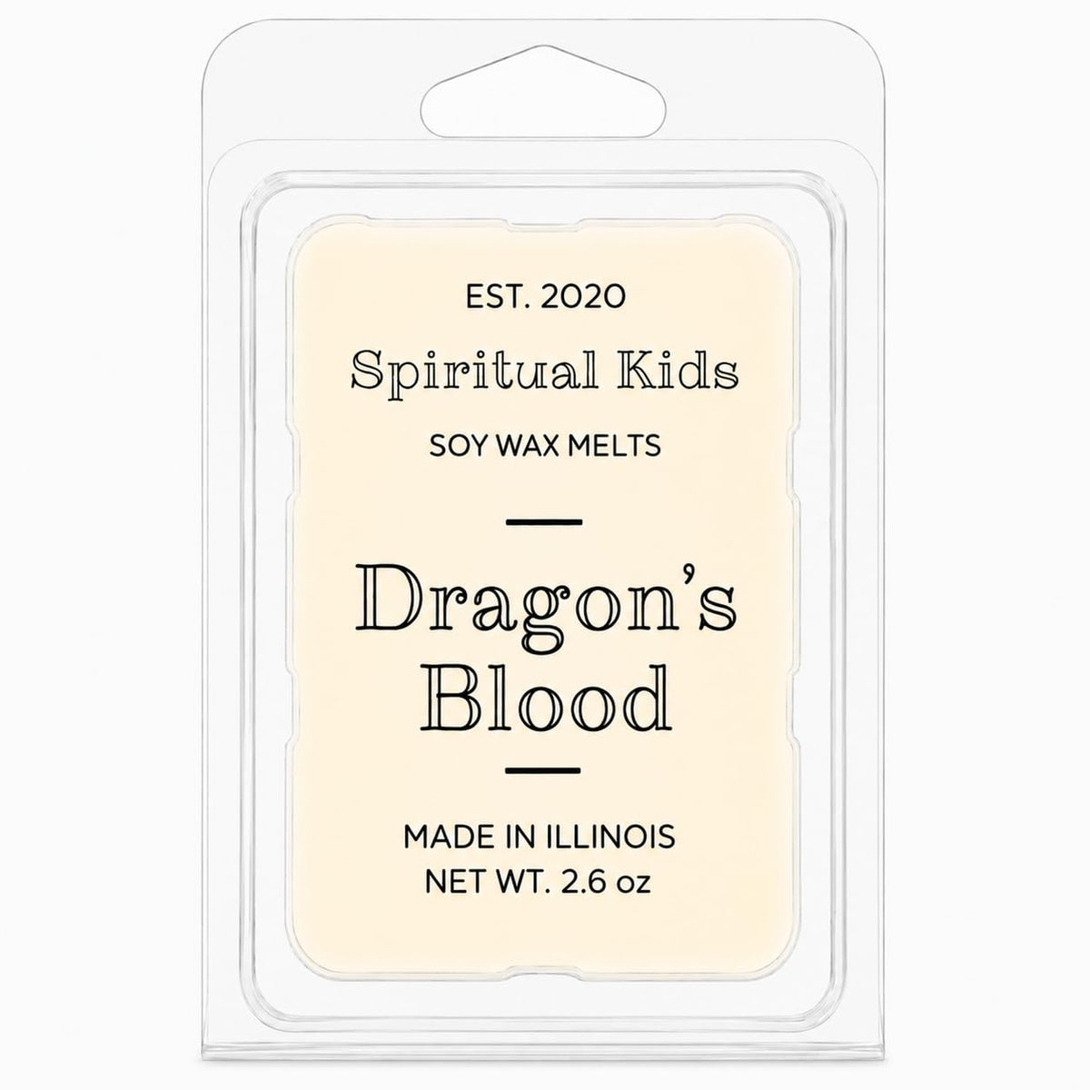 Dragon's Blood soy wax melts 2.6oz 6 cubes side view