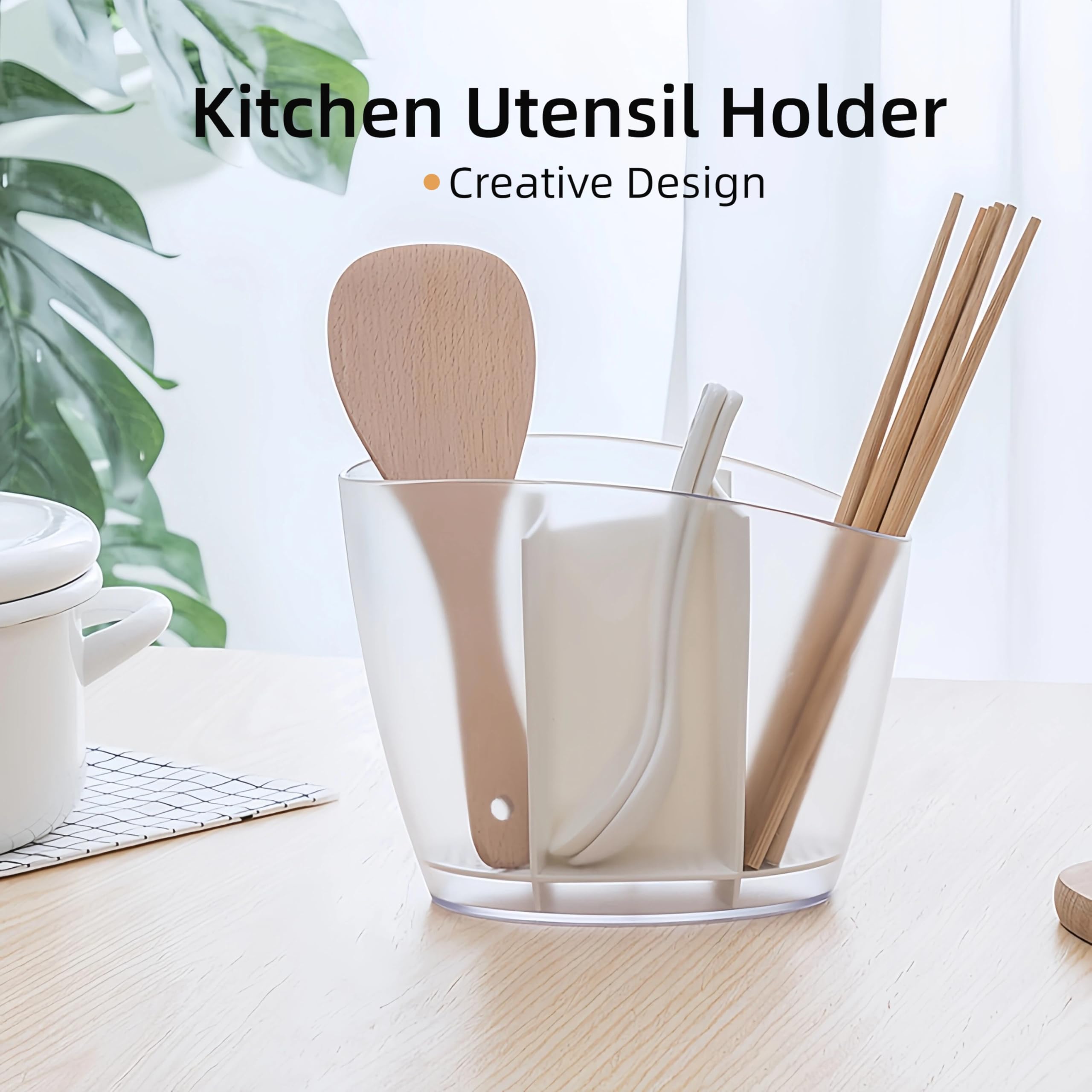 Minimalist white countertop utensil holder