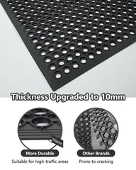Outdoor non-slip mat with drainage holes for wet entrances