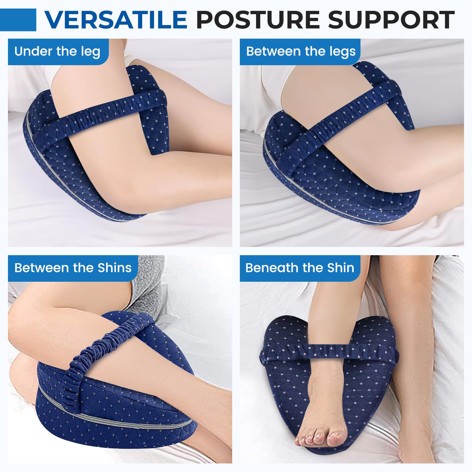 Knee pillow for back alignment by Drawpro memory foam