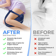 Blue memory foam knee pillow for hip pain Drawpro