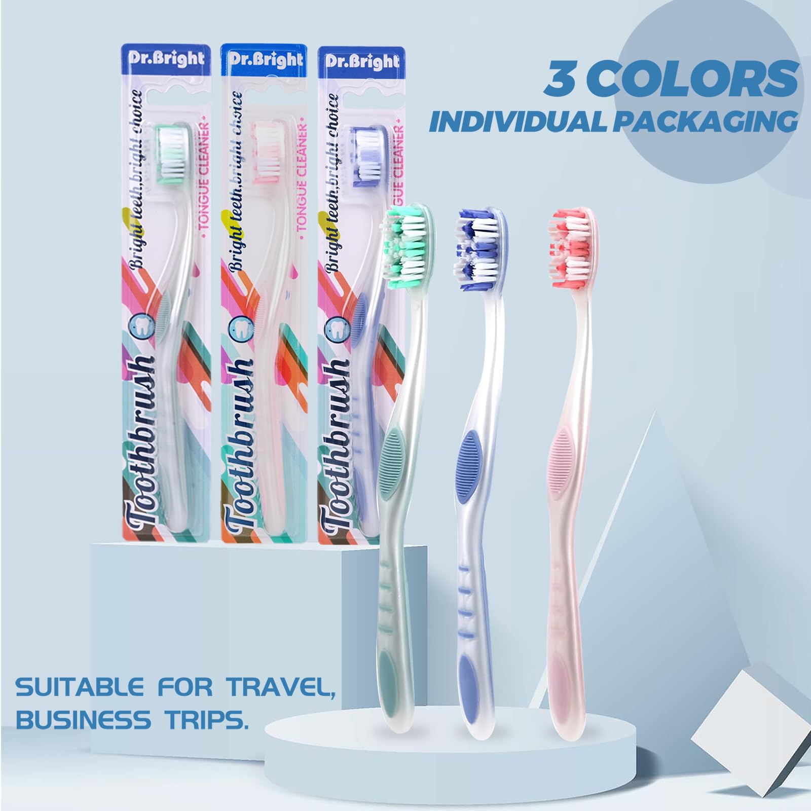 V-shaped gum care bristles DR.BRIGHT toothbrush