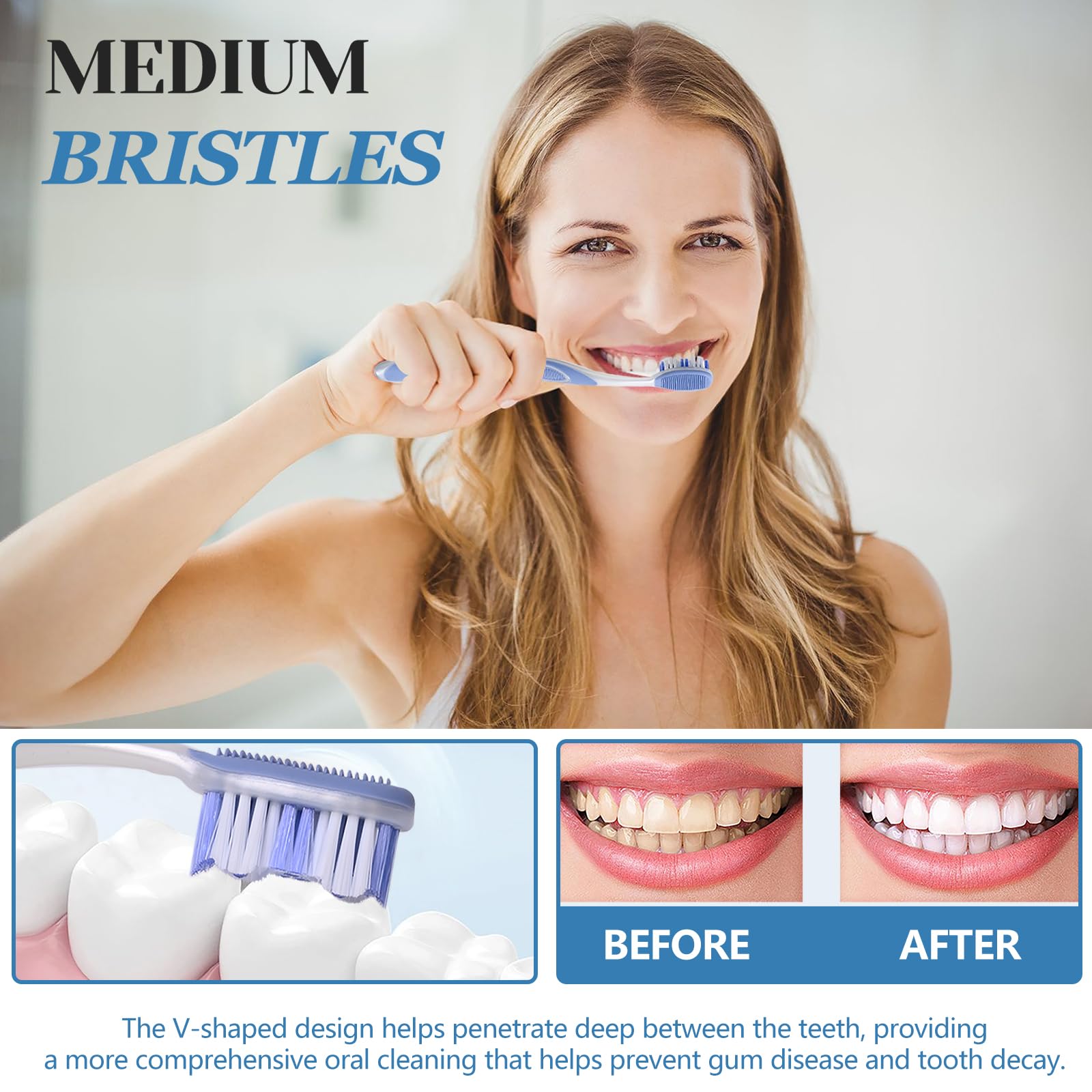 Medium bristle DR.BRIGHT toothbrush for adults