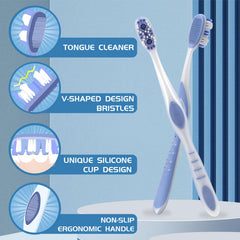DR.BRIGHT Toothbrush with tongue scraper close up