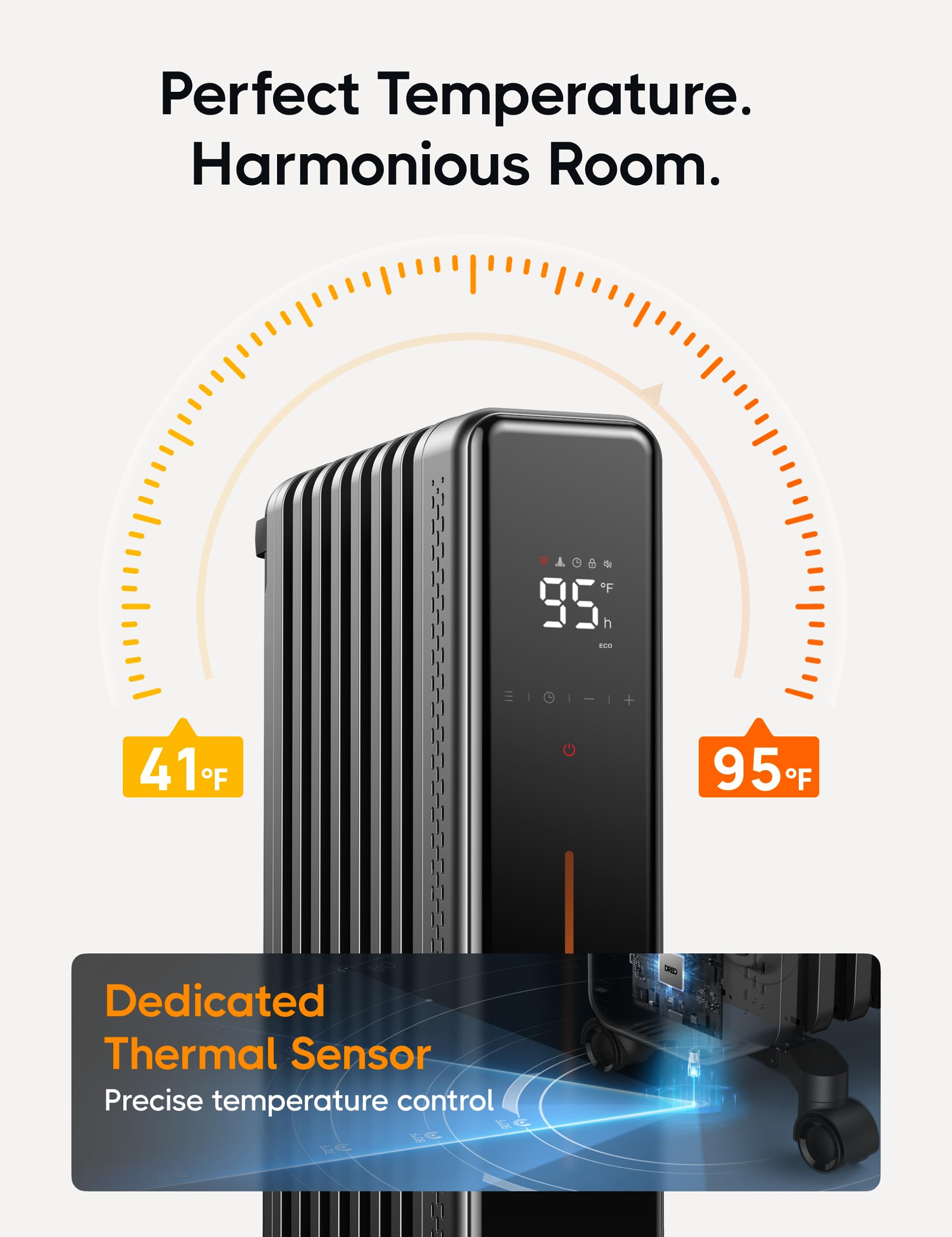 DREO Radiator Heater digital thermostat image