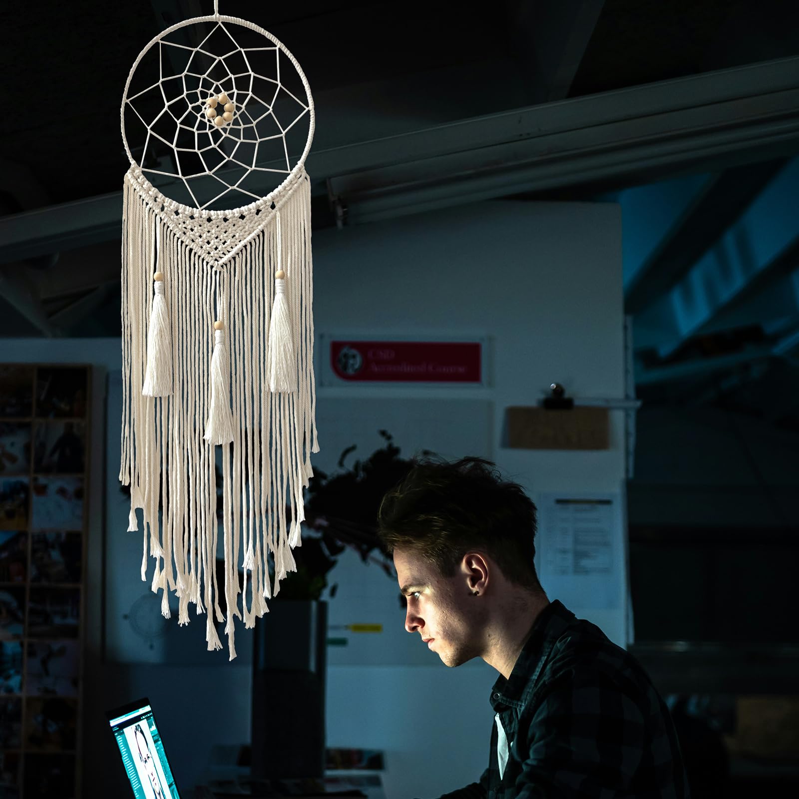 Cotton rope dream catcher decorative pendant