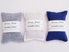 Linen sachets filled with organic lavender buds by Dream Field Studio