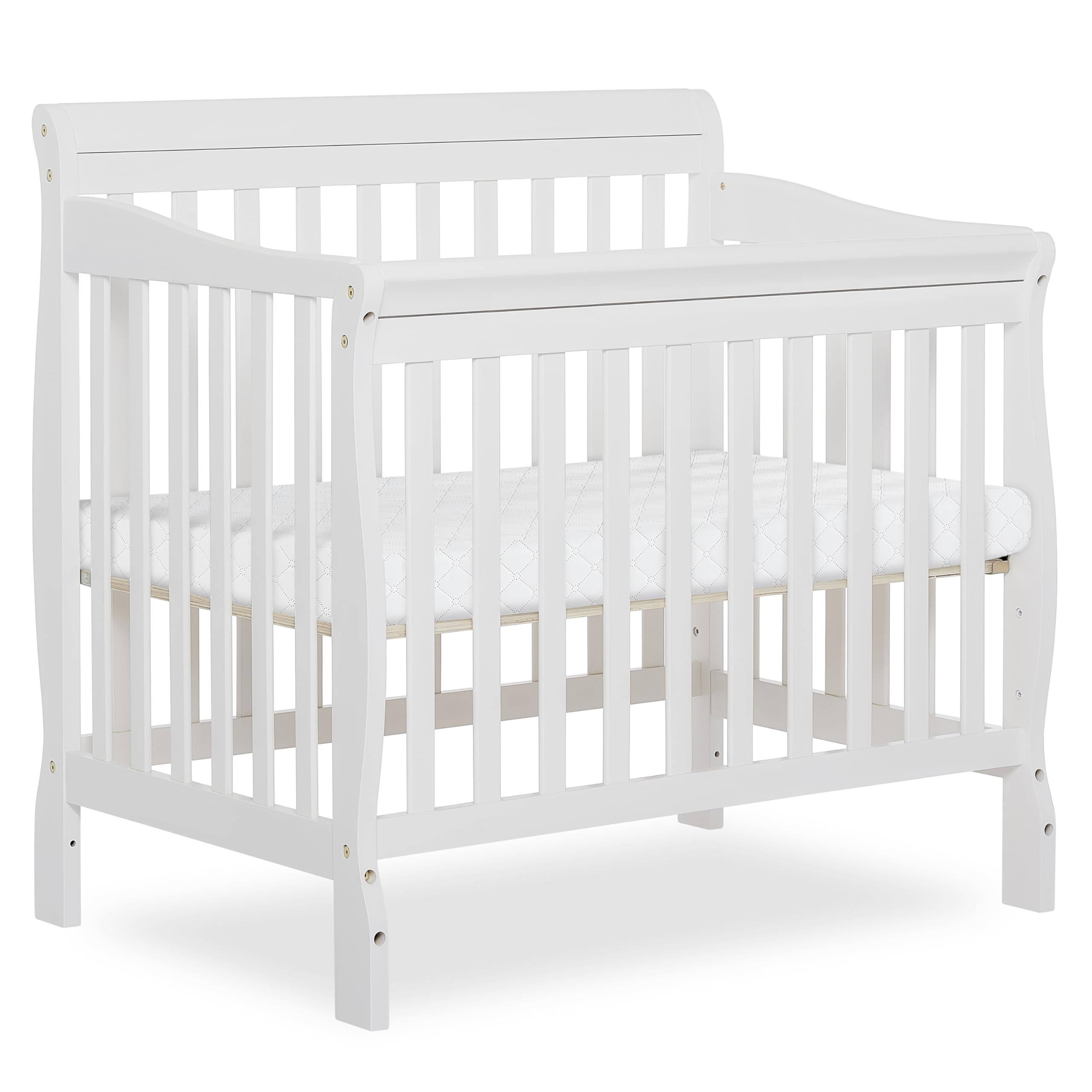Dream On Me Aden 4-in-1 Mini Crib front white finish