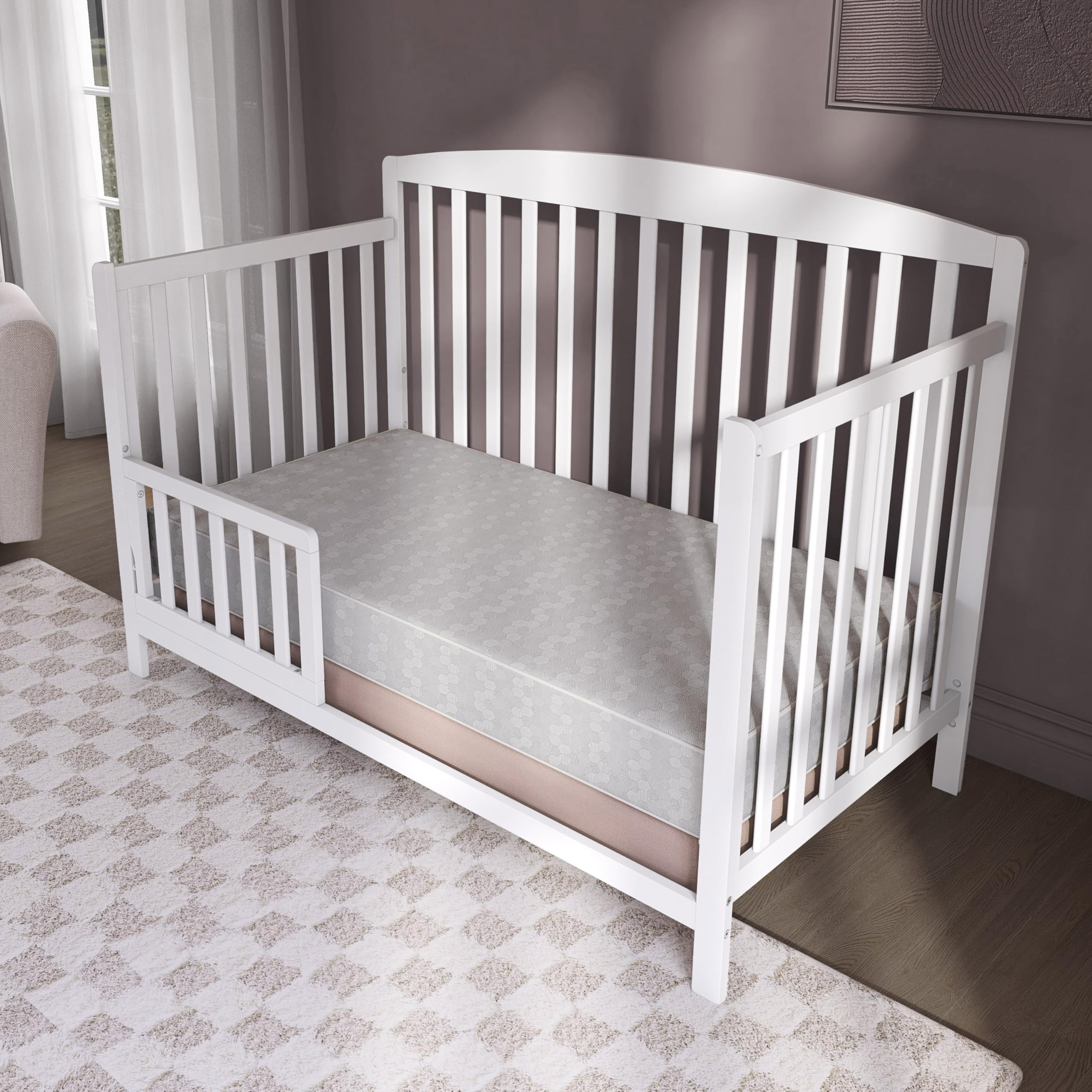 52” L x 28” W x 5” H standard crib mattress image
