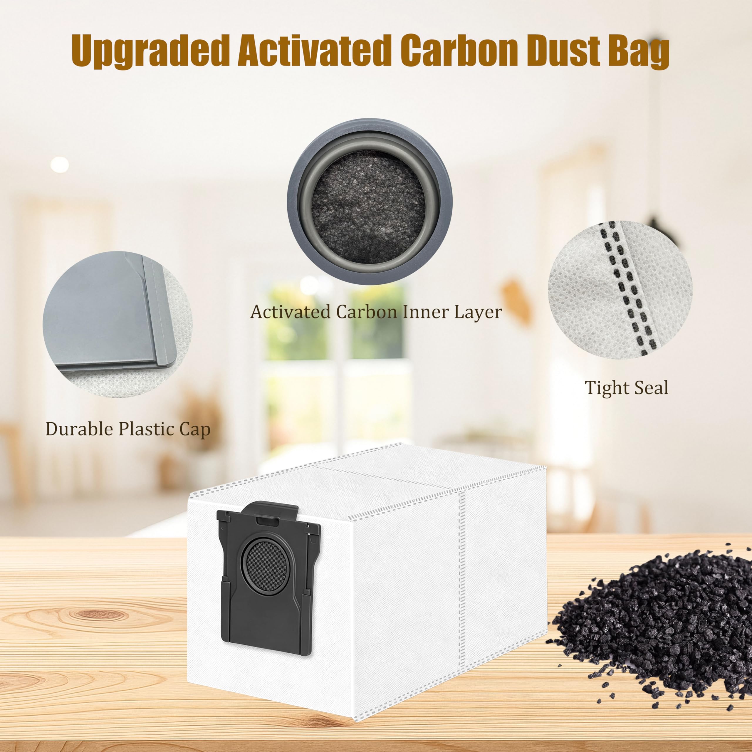 4-layer carbon dust bag material for odor prevention