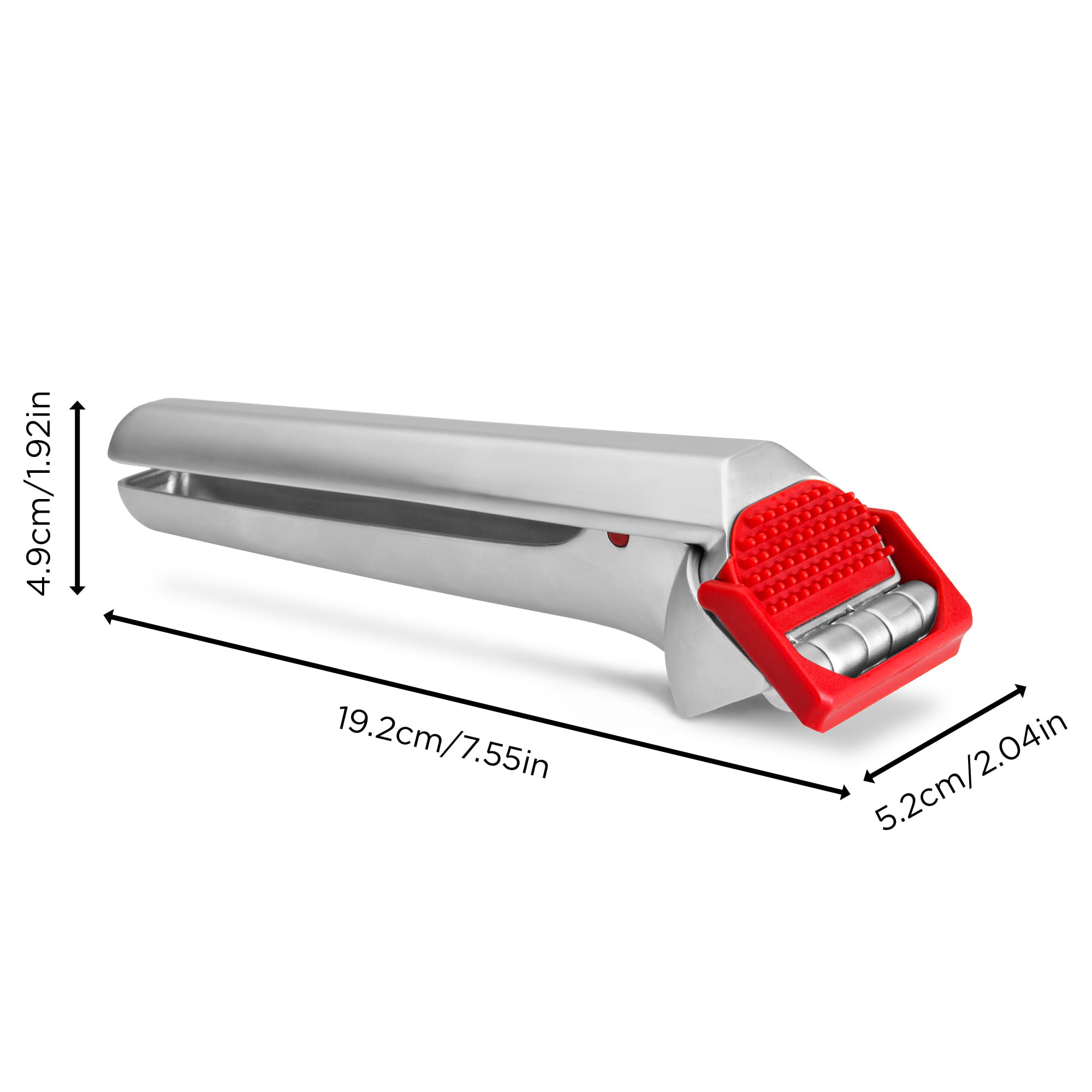 Chrome plated zinc red Dreamfarm Garject close up