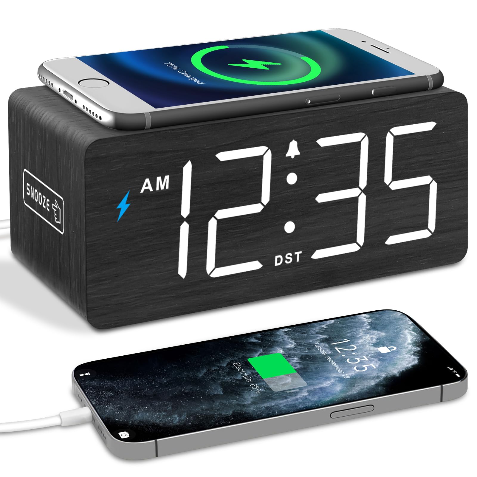 DreamSky bedside clock wireless charging dock
