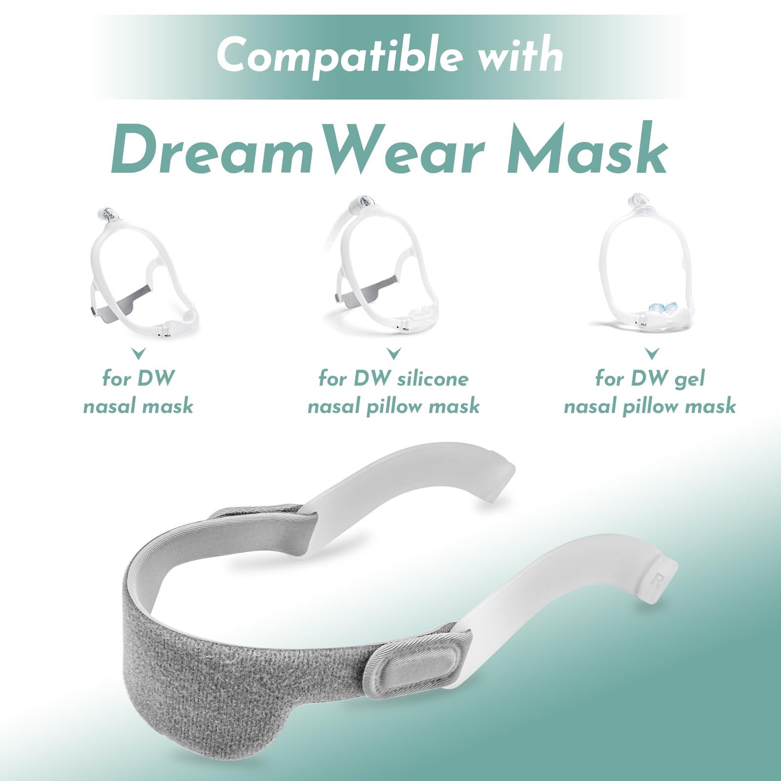 DreamWear compatible headgear with nasal pillow configuration