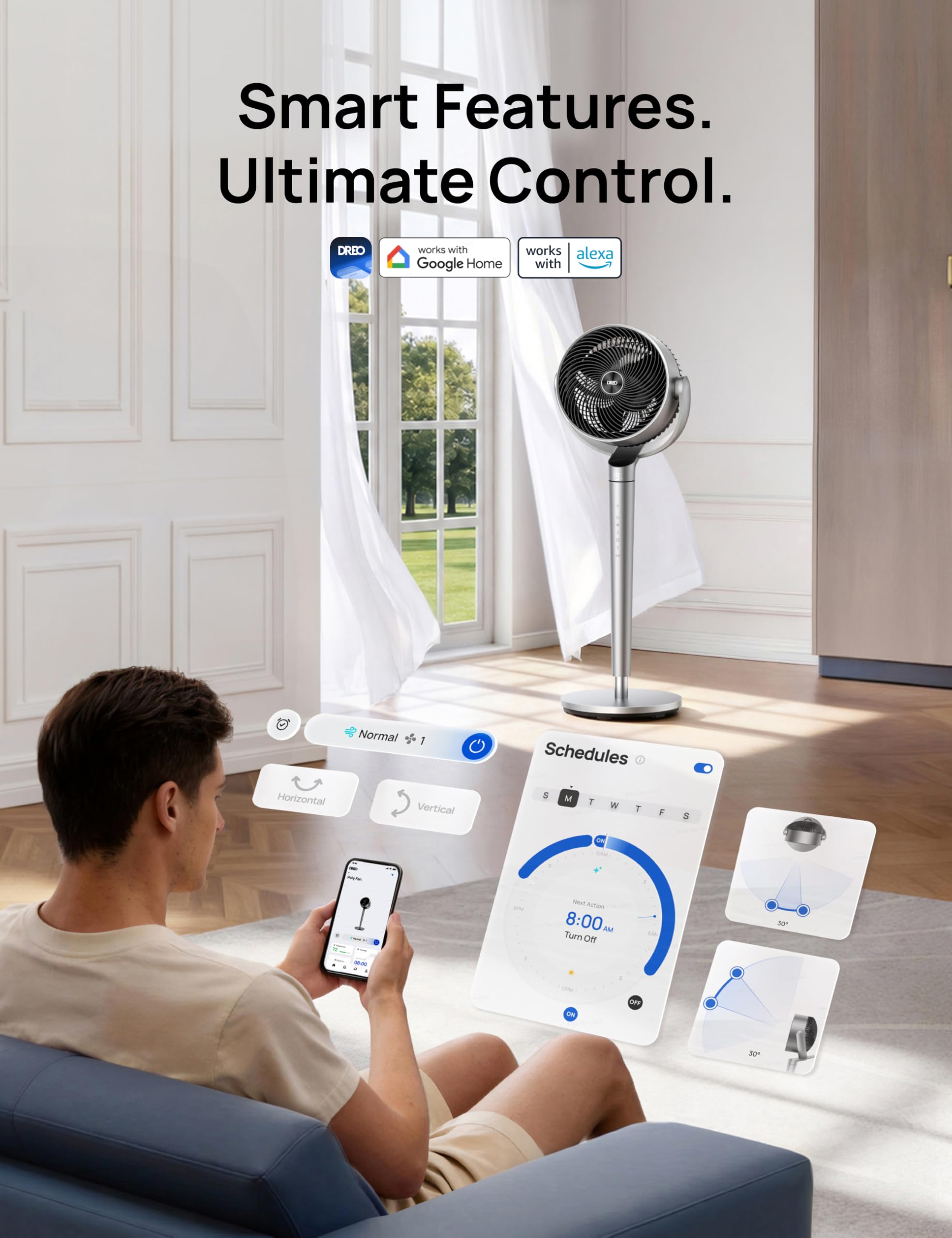 DREO app and remote control accessibility for fan management