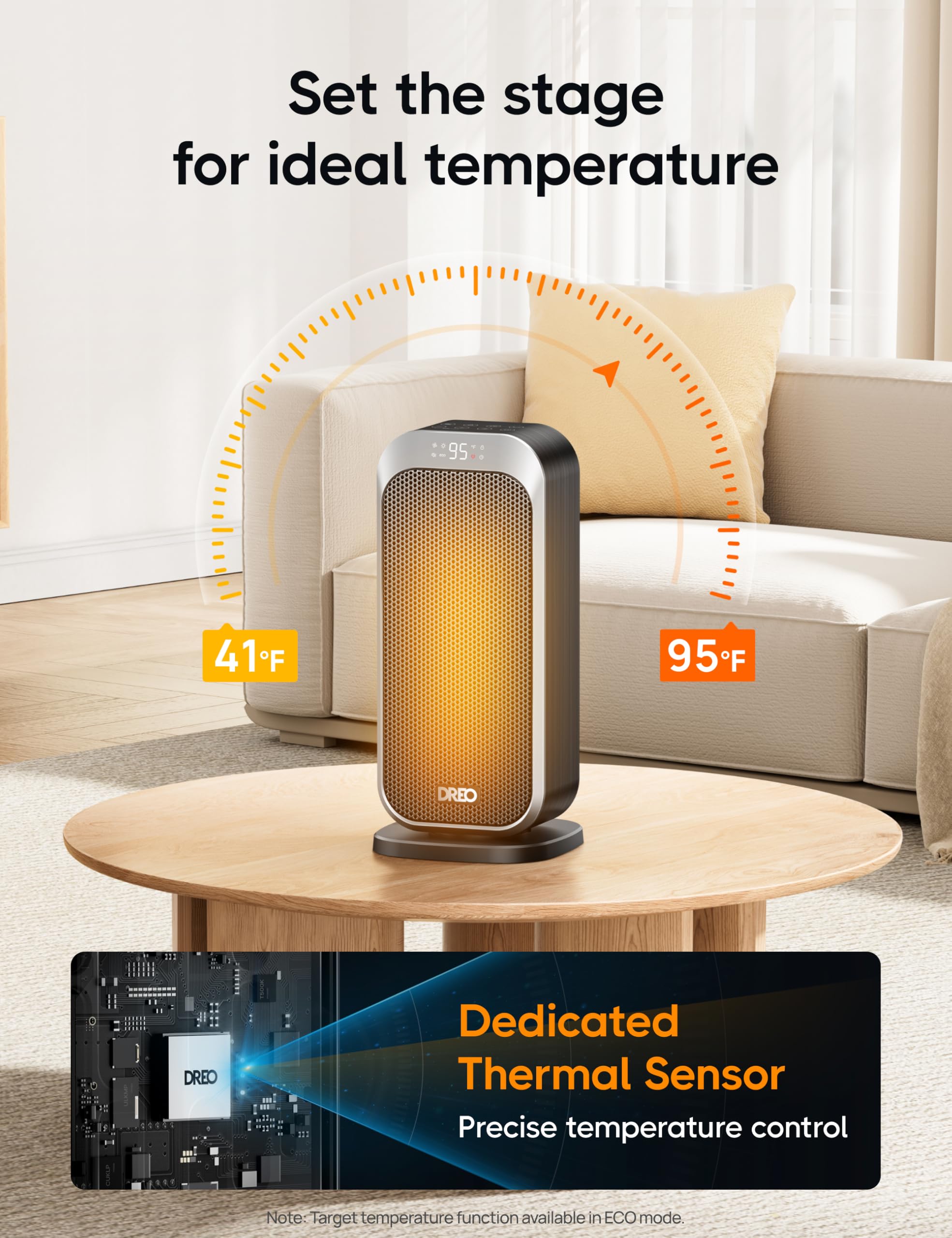 DREO heater for office and bedroom settings