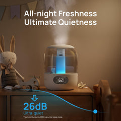 Quiet operation 26dB Sleep Mode for night use