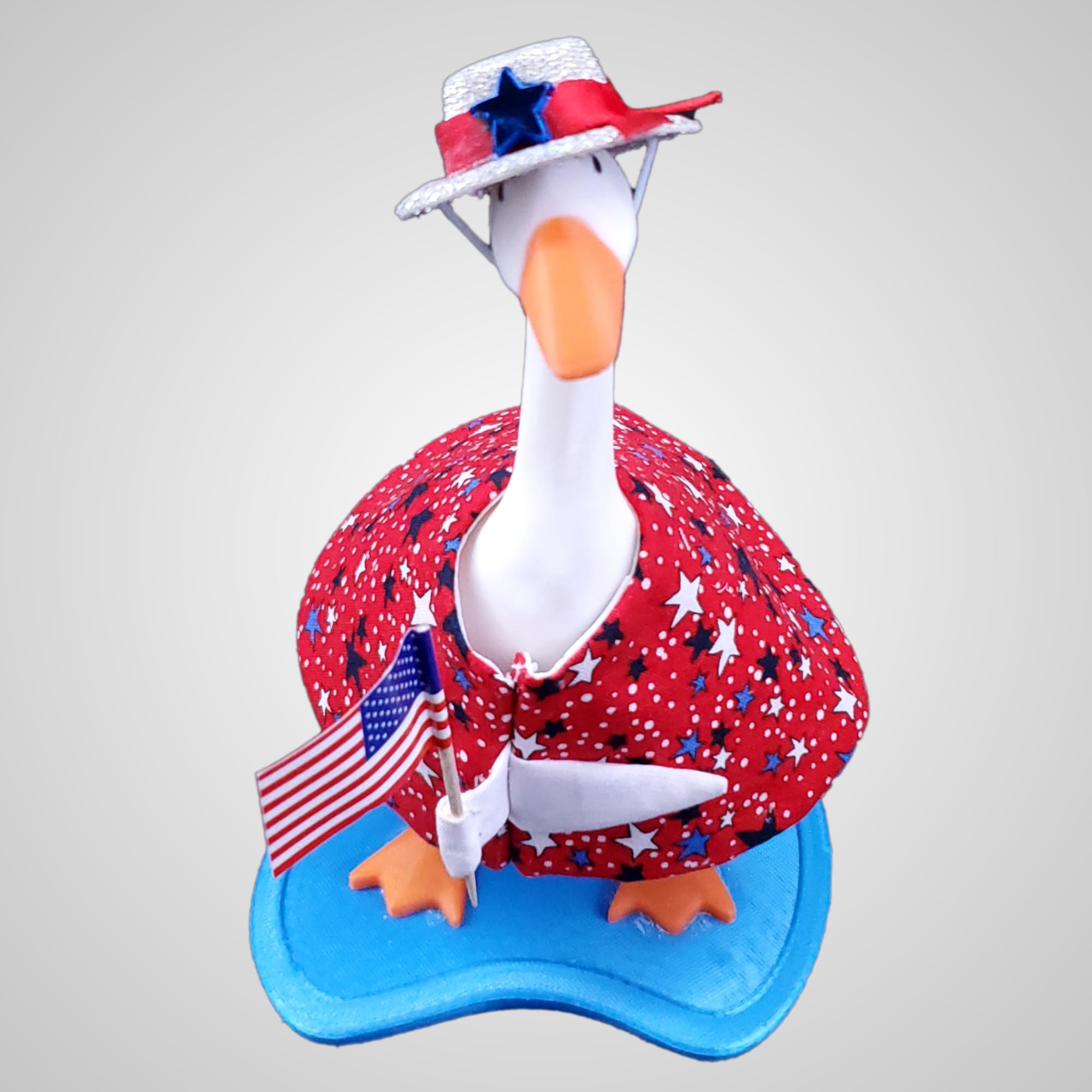 Patriotic desk decor outfit for desk goose display