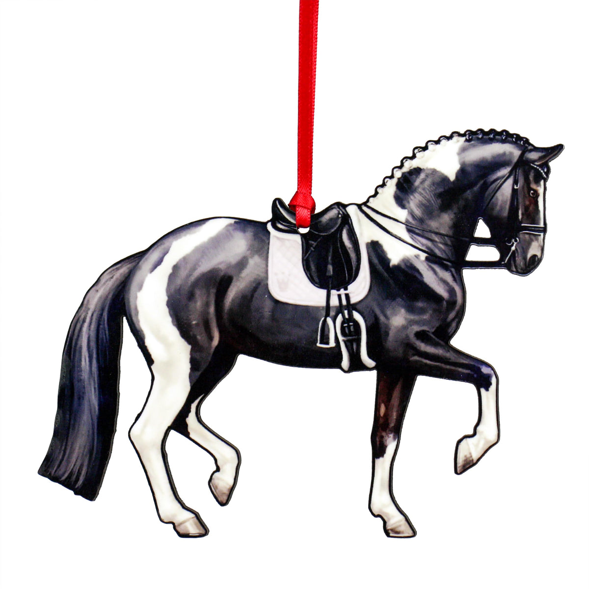 Dressage horse Christmas ornament Classy Equine 3in tall 3.825in wide
