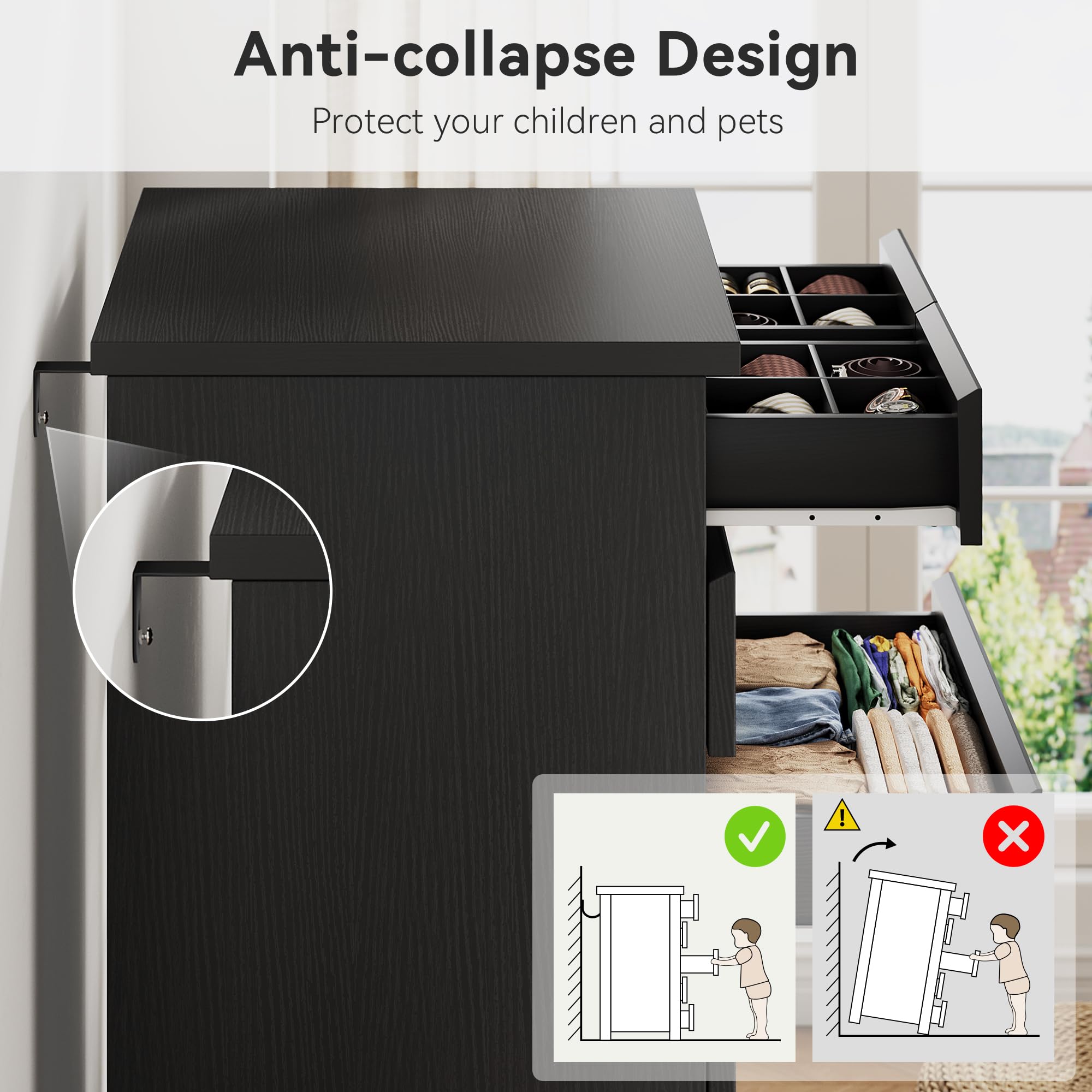 Easy to assemble 7-drawer dresser with hardware