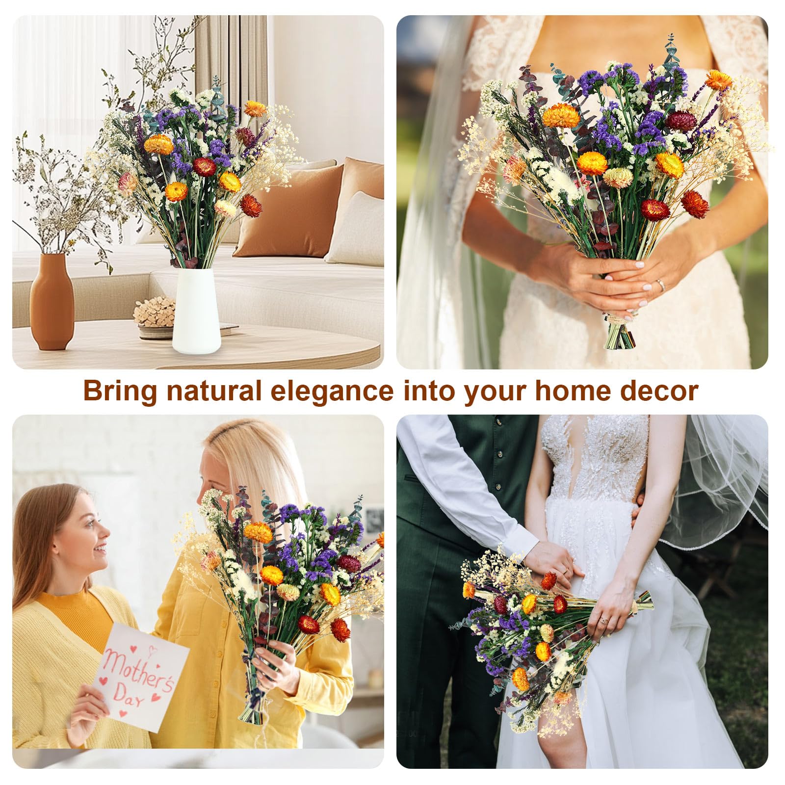 Versatile dried bouquet for wreaths bridal bouquets and gifting