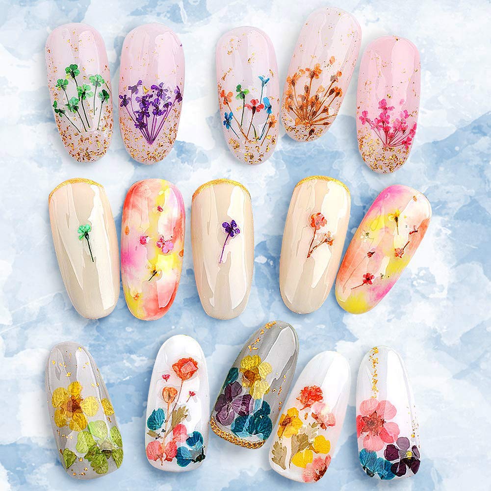 Dried flowers for resin nails included in kit