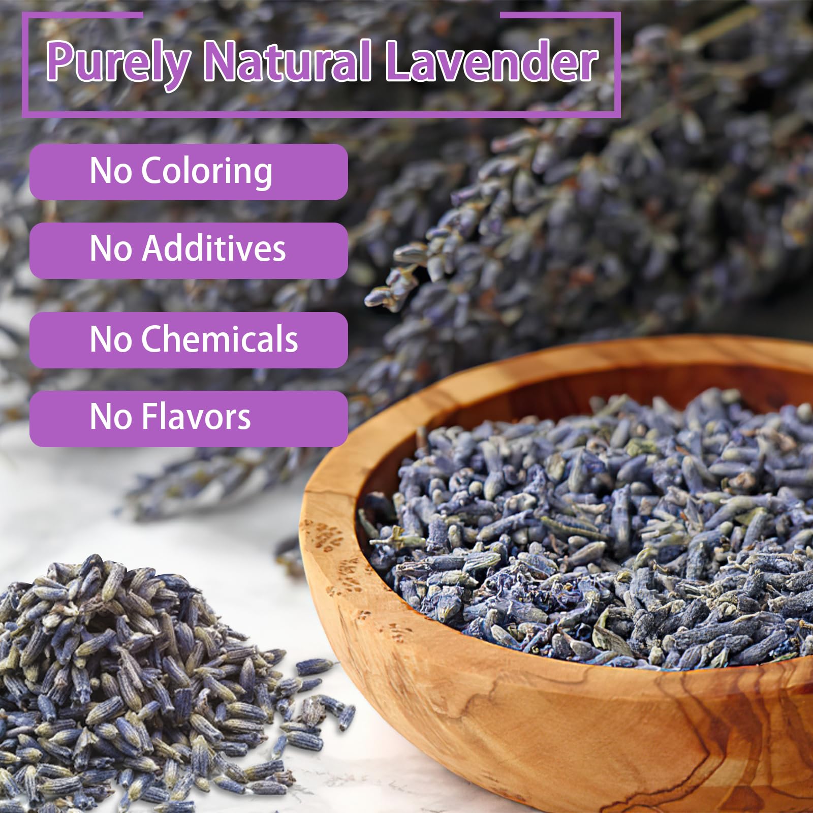 Dried lavender used for sachets crafts and DIY projects